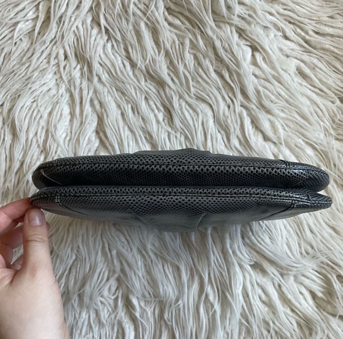 Judith Leiber Judith Leiber Snakeskin Gray Evening Convertible Clutch Size ONE SIZE - 8 Thumbnail