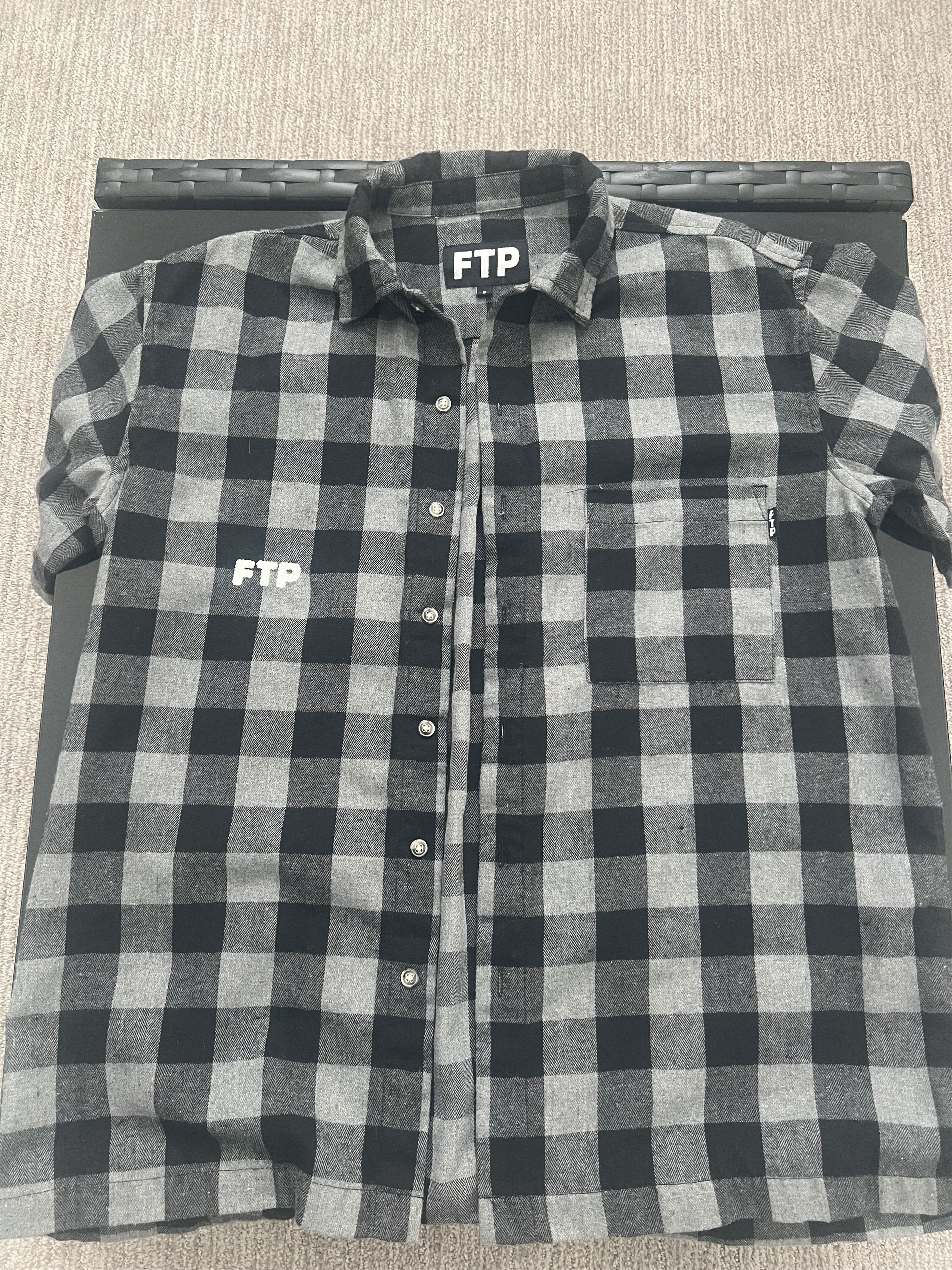 FTP Buffalo Plaid Button Up - Black