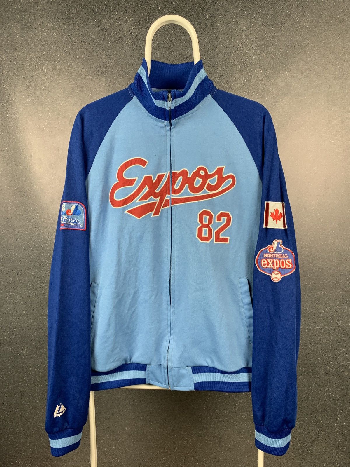 Expos Montreal Vintage MLB Baseball Jacket Majestic XL