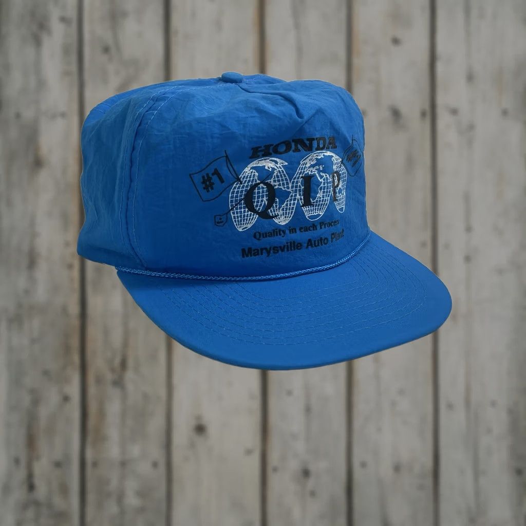 Honda VINTAGE Honda Snapback Rope Baseball Cap Hat Adjustable Blue Men 90s Advertising Arkansas Automotive Dealership Mens Size ONE SIZE - 1 Thumbnail