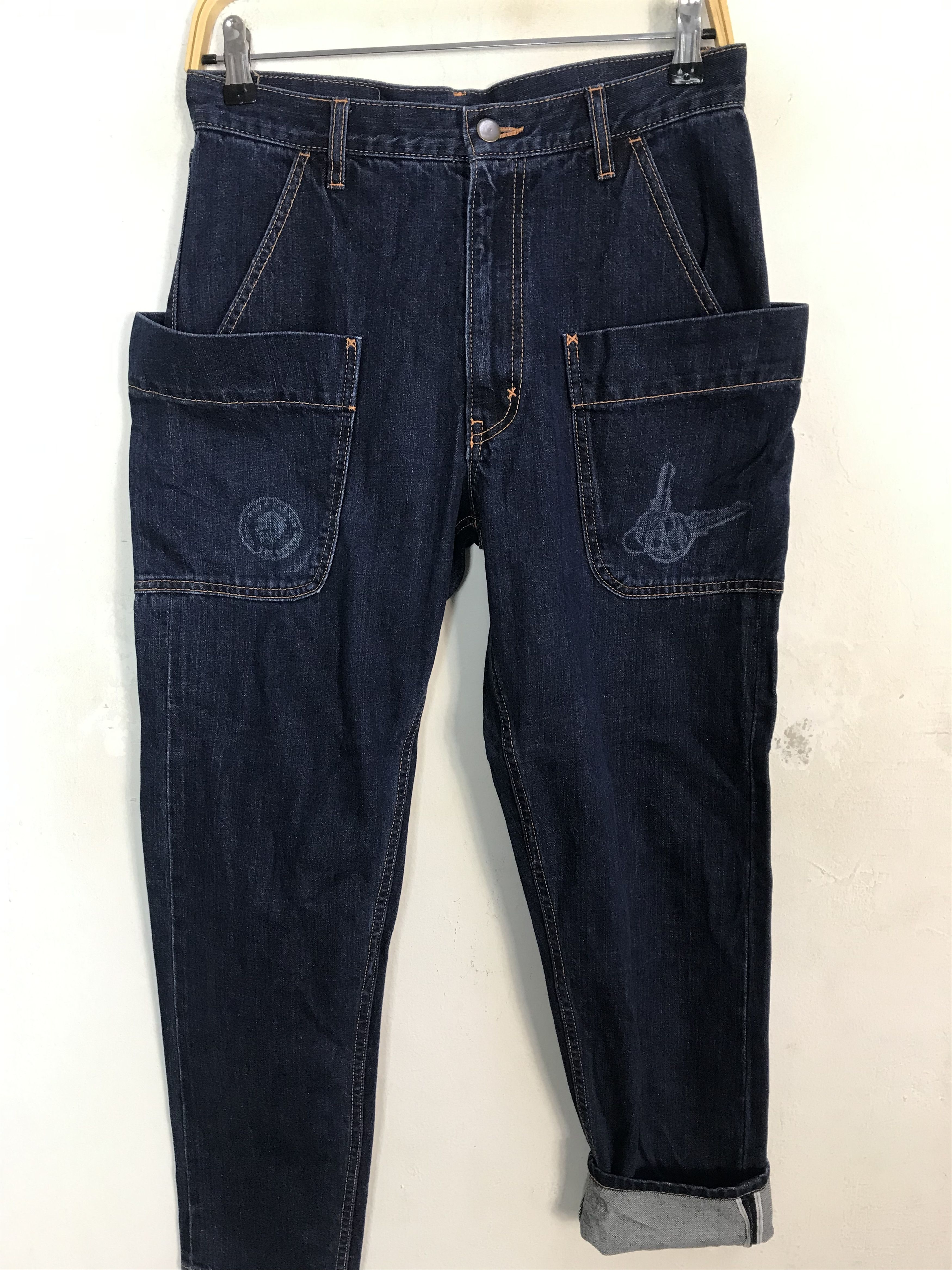 Ne-Net Rare Ne-net Issey Miyake Selvedge Indigo Denim Jeans Size 29" - 3 Thumbnail