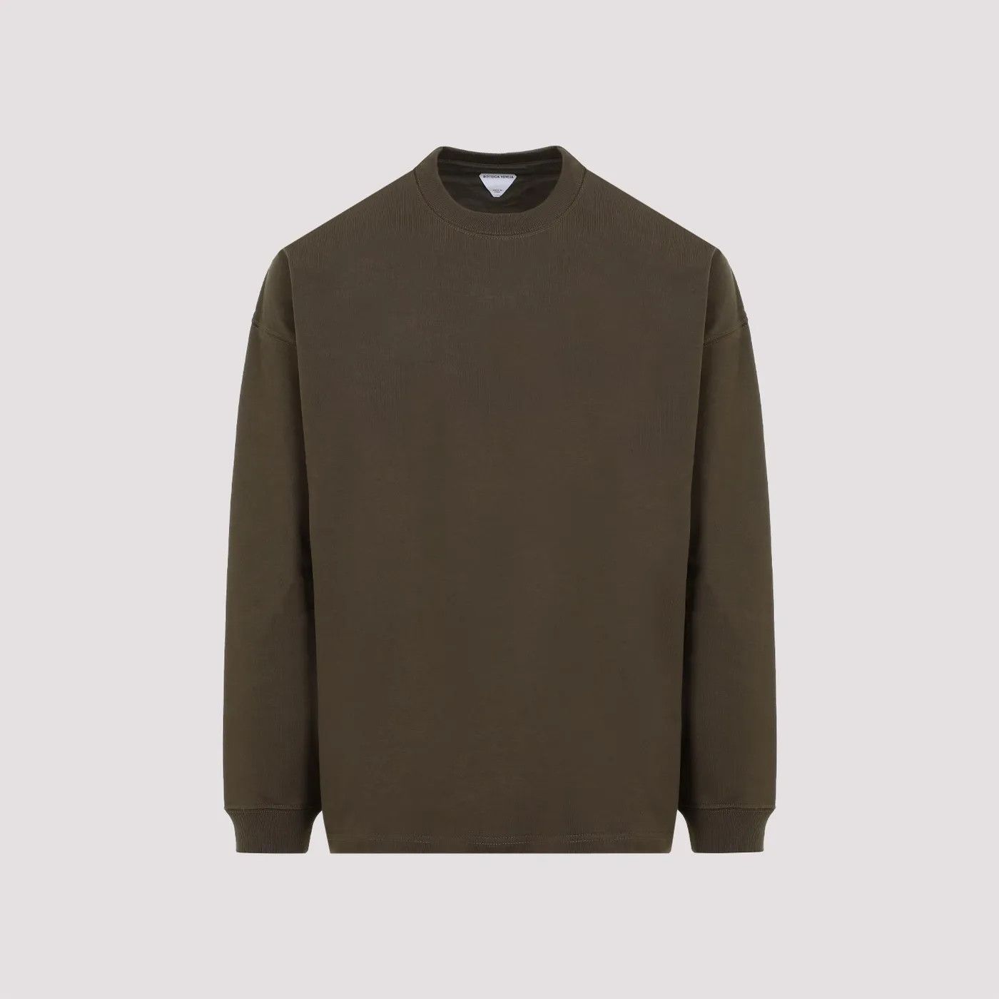Bottega Veneta o1s1rm1125 Jersey Oversized Long Sleeve T-Shirt in Olive Size US L / EU 52-54 / 3 - 1 Thumbnail
