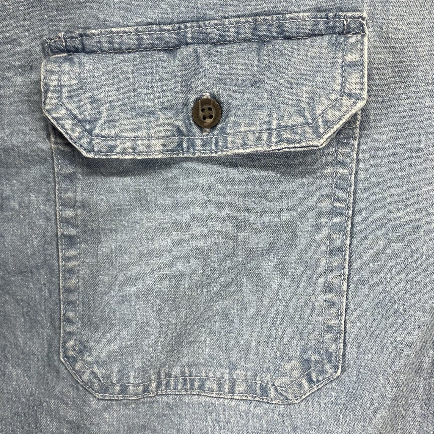 Wrangler Wrangler Denim Shirt 2XL Long Sleeve Pockets Blue Chambray Mens Casual Workwear Western Cowboy Outdoor Music Grunge Size US XXL / EU 58 / 5 - 7 Thumbnail