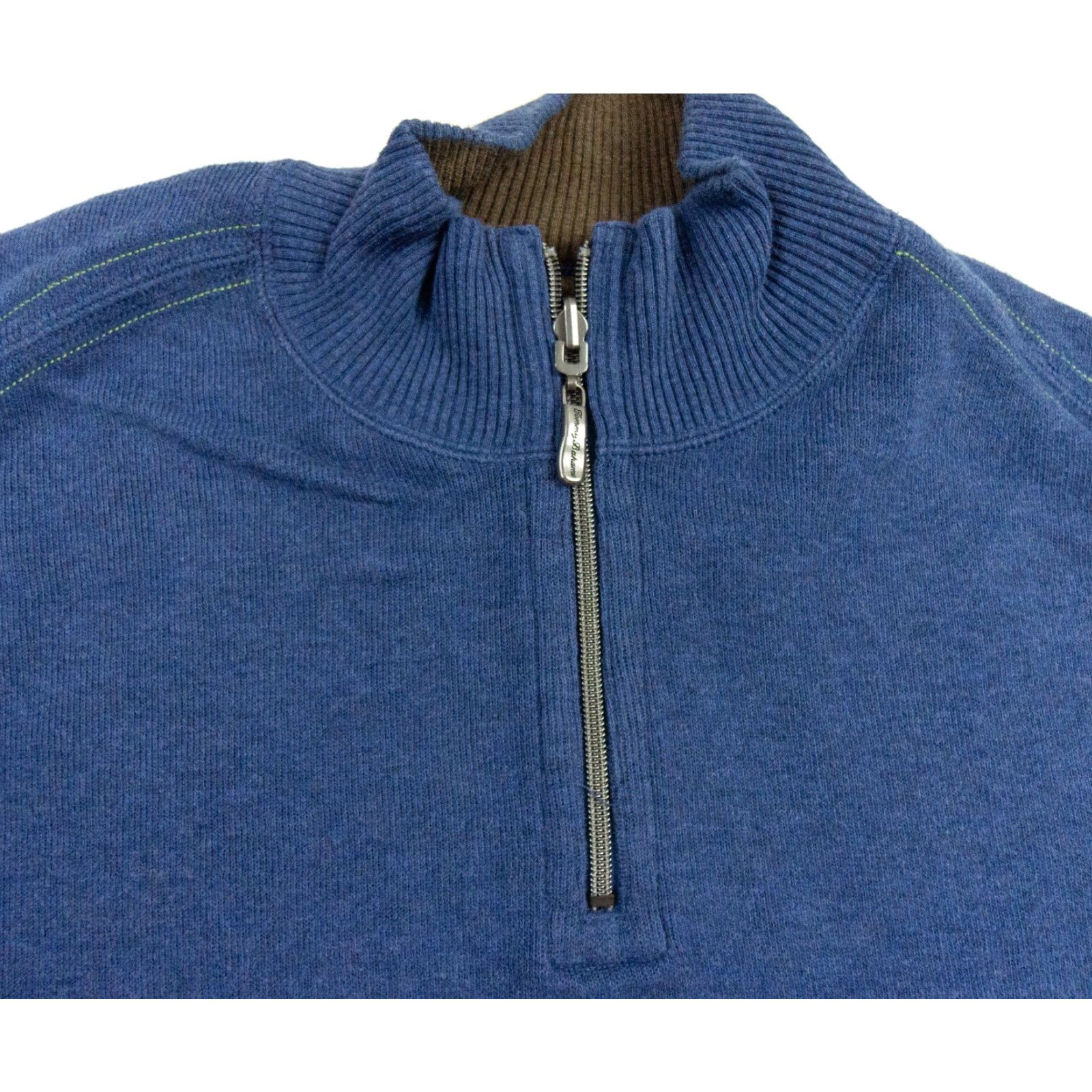 Tommy Bahama VINTAGE Tommy Bahama Sweater Shirt Adult X-Large Blue 1/4 Zip Reversible Outdoor Mens Size US XL / EU 56 / 4 - 2 Thumbnail