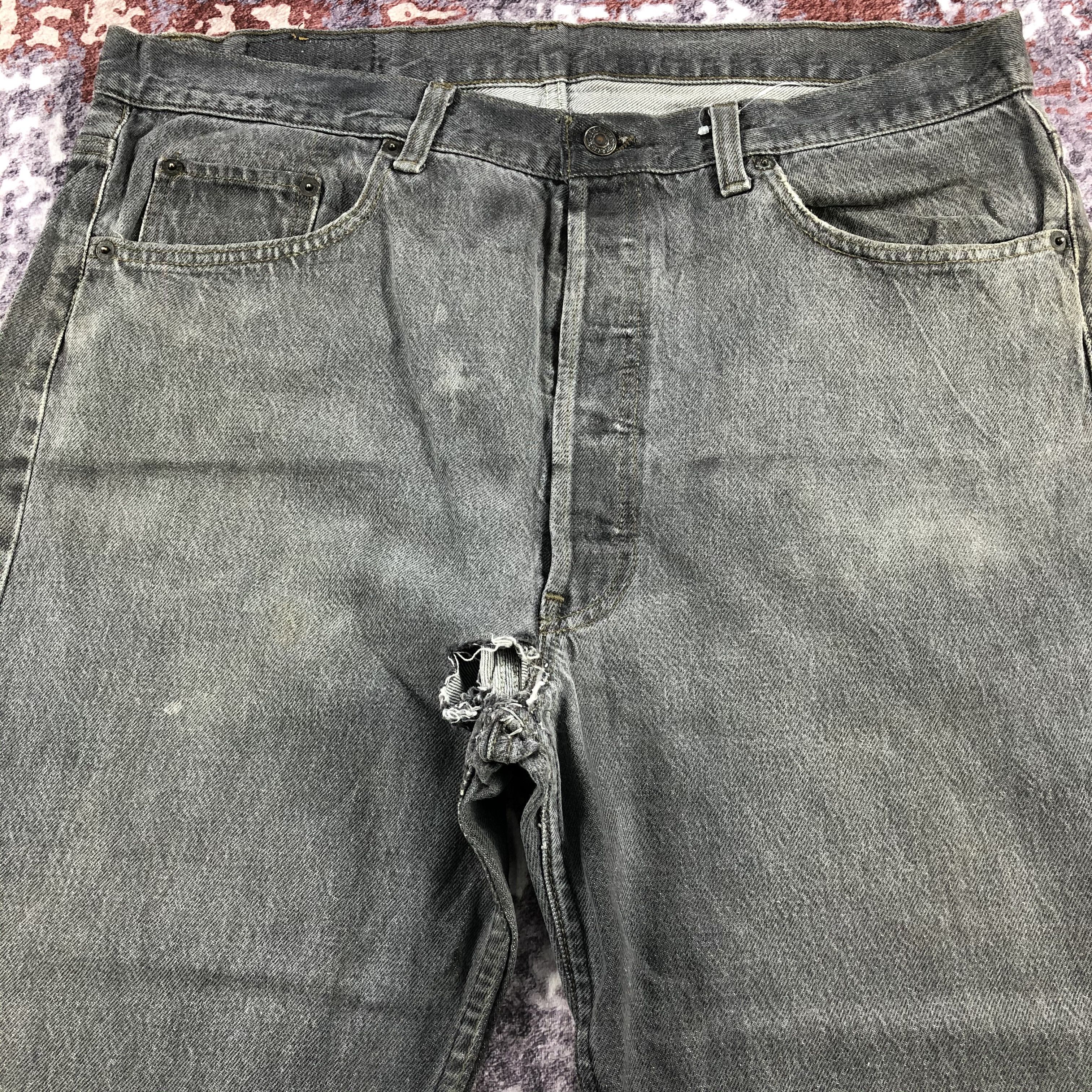 Levi's Vintage 90s Levis 501 Faded Black Jeans-JM2355 Size US 37 - 3 Thumbnail