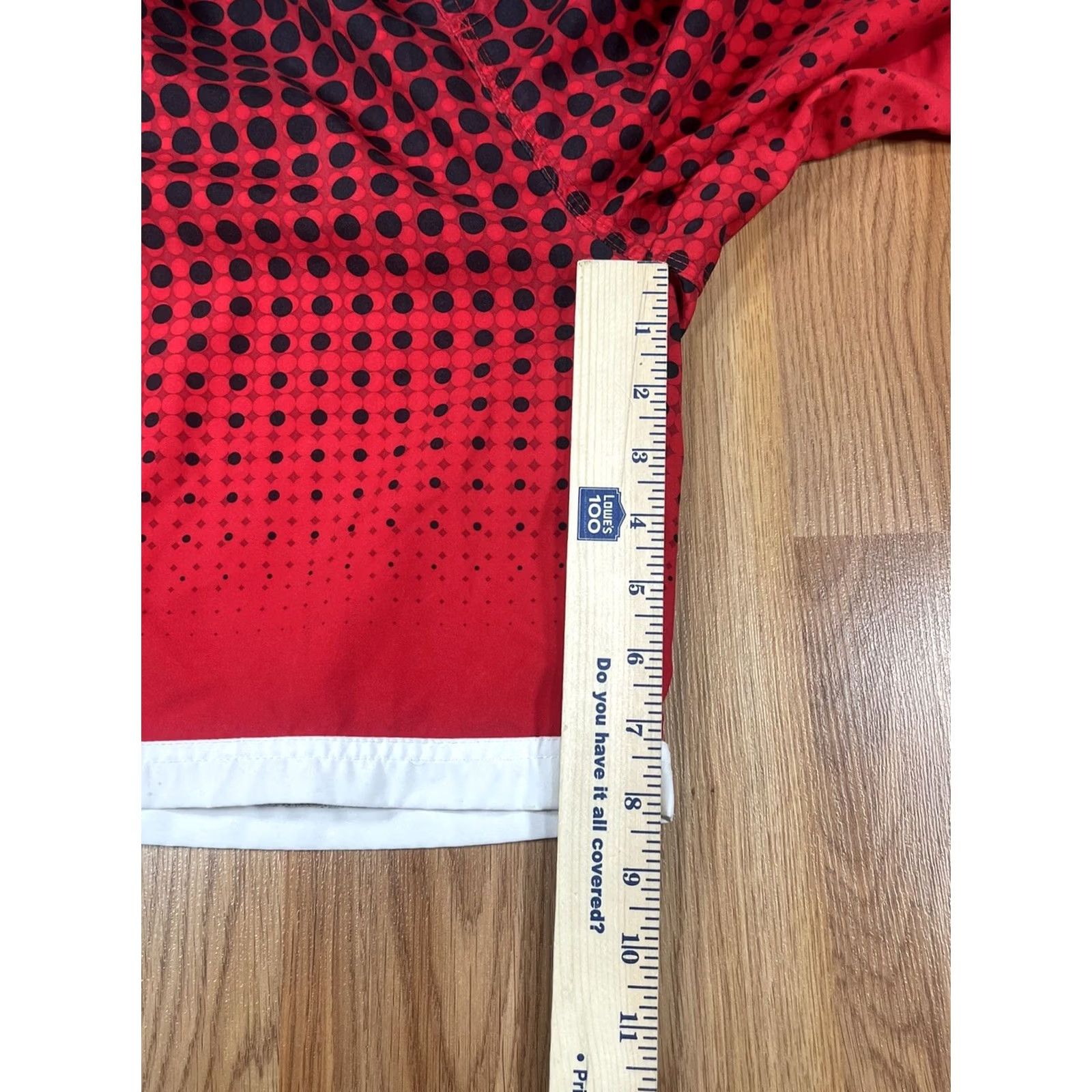 Vintage Unknown Shorts Mens M Medium RedBlackWhite Drawstring Swim Trunks 100% Polyester Size US 31 - 6 Thumbnail