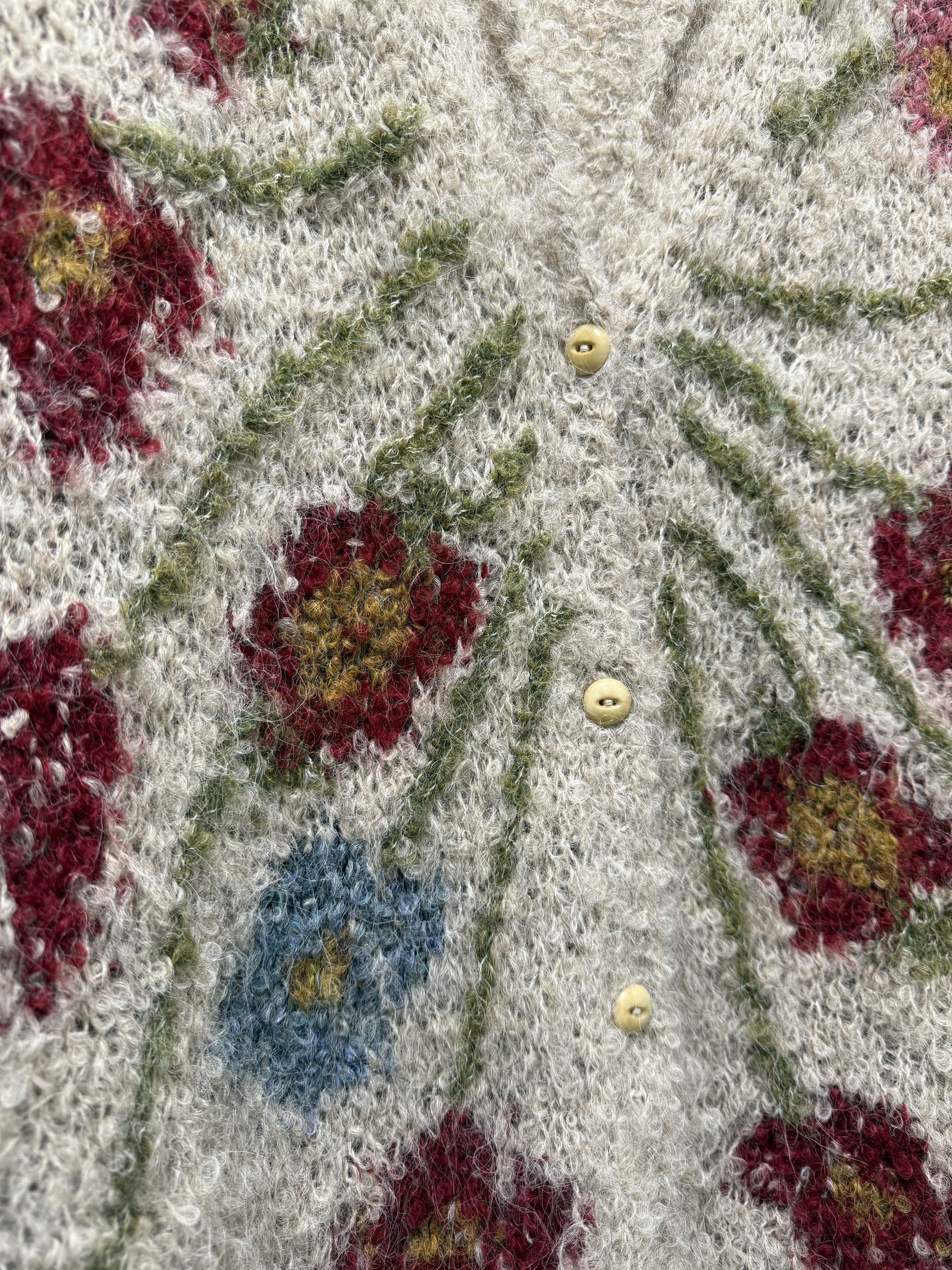 Handmade Amano Alpaca Knit Multi Color Cardigan Sweater M/L Size M / US 6-8 / IT 42-44 - 3 Thumbnail