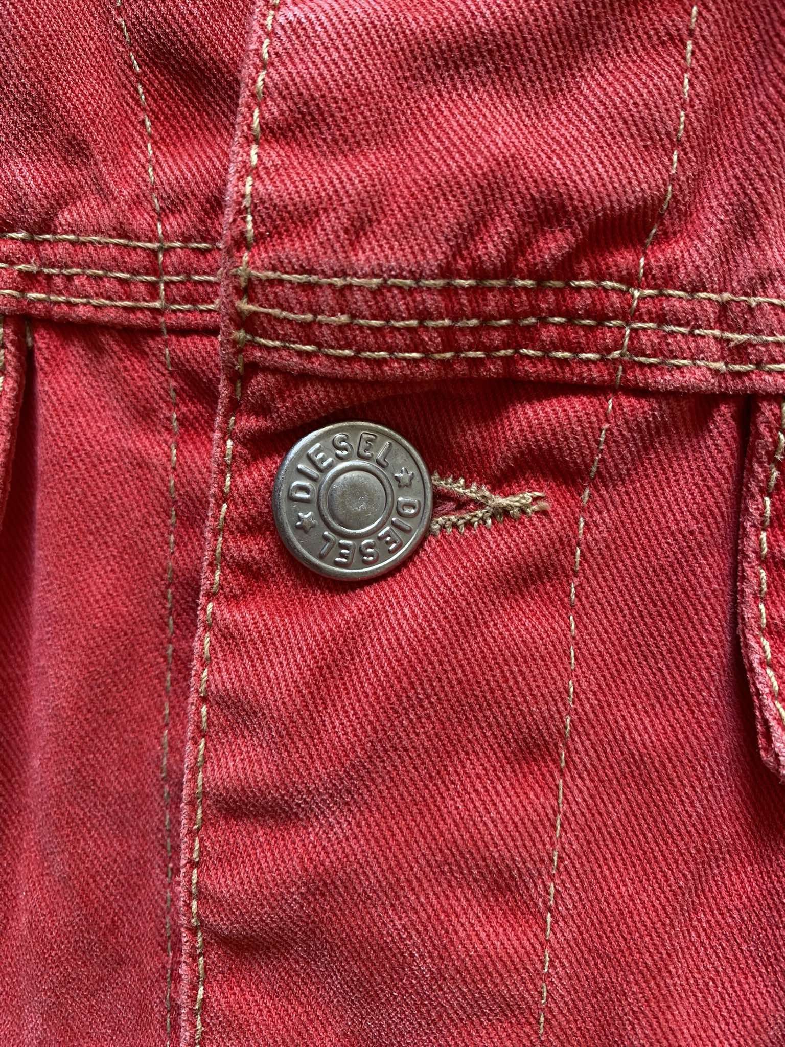 Diesel × Vintage Vintage Women Diesel Red Trucker Denim 90s Jacket Vest Size M / US 6-8 / IT 42-44 - 4 Thumbnail