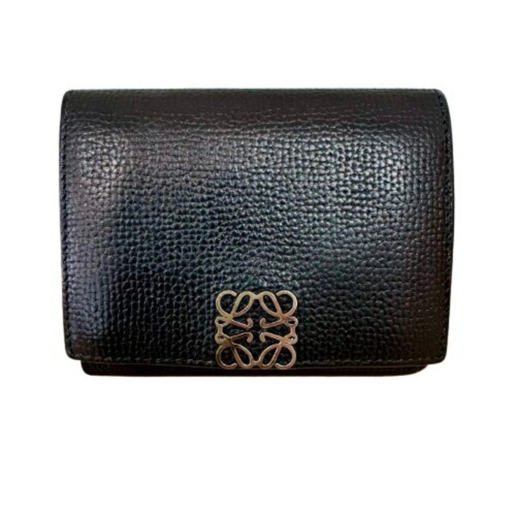 Loewe LOEWE Anagram Trifold Compact Wallet, Black, Women's Size ONE SIZE - 1 Thumbnail