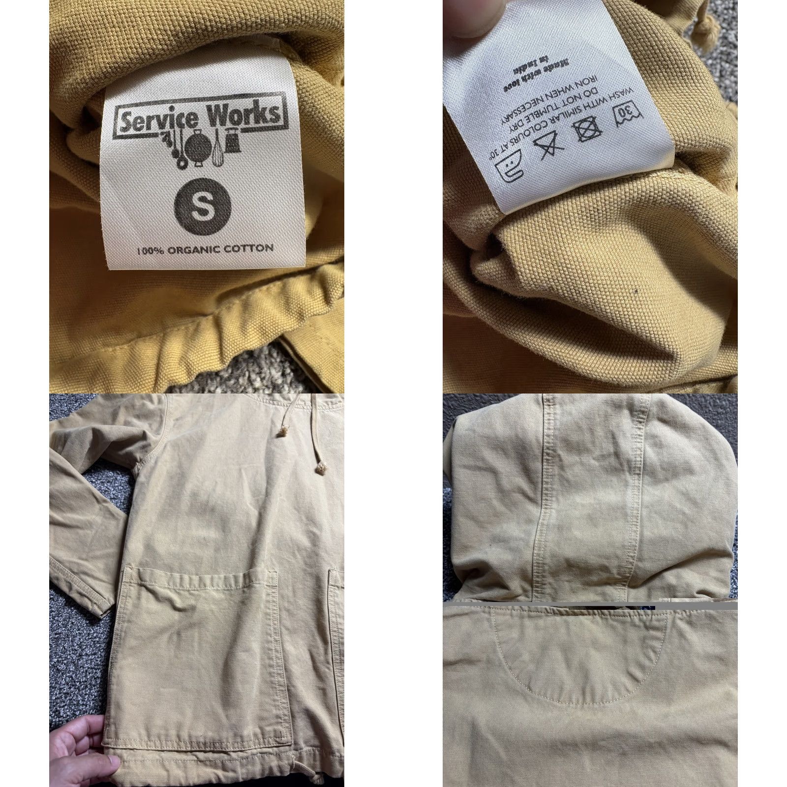 Service Works Service works Jacket Mens S Brown Chore Coat Chef Canvas Hooded Style Art Work Size US S / EU 44-46 / 1 - 8 Thumbnail