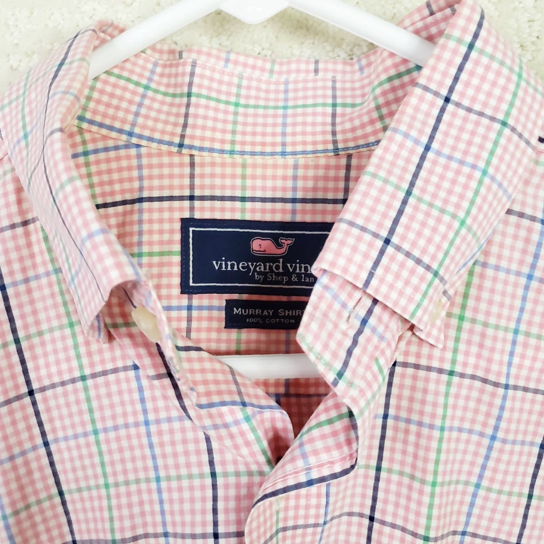 Vineyard Vines Vineyard Vines Murray Shirt Long Sleeve Button-Up Men L Pink Check Cotton Shirt Size US L / EU 52-54 / 3 - 6 Thumbnail