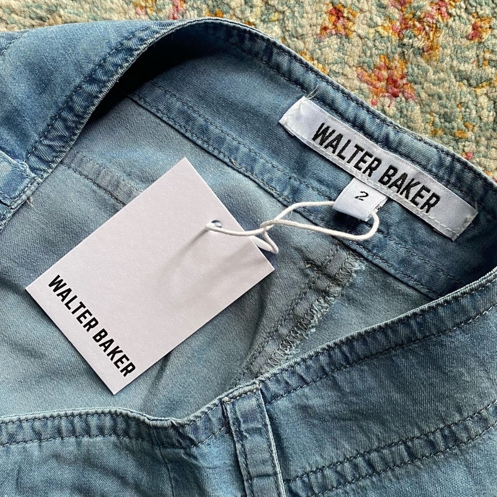 Barker NEW WALTER BAKER $168 Theo Womens Cargo Shorts Chambray 2 Size 26" / US 2 / IT 38 - 3 Thumbnail