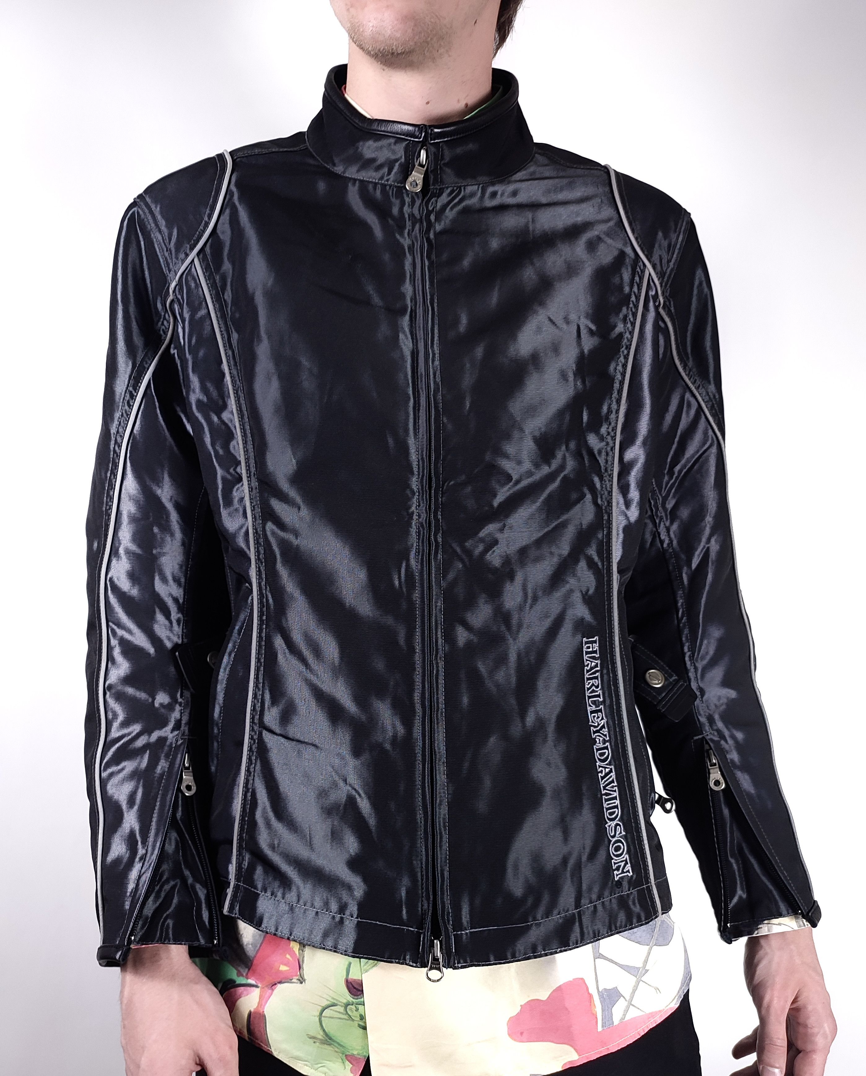 Harley Davidson Vintage Harley Davidson Reflective Nylon Biker Jacket Size US L / EU 52-54 / 3 - 3 Thumbnail