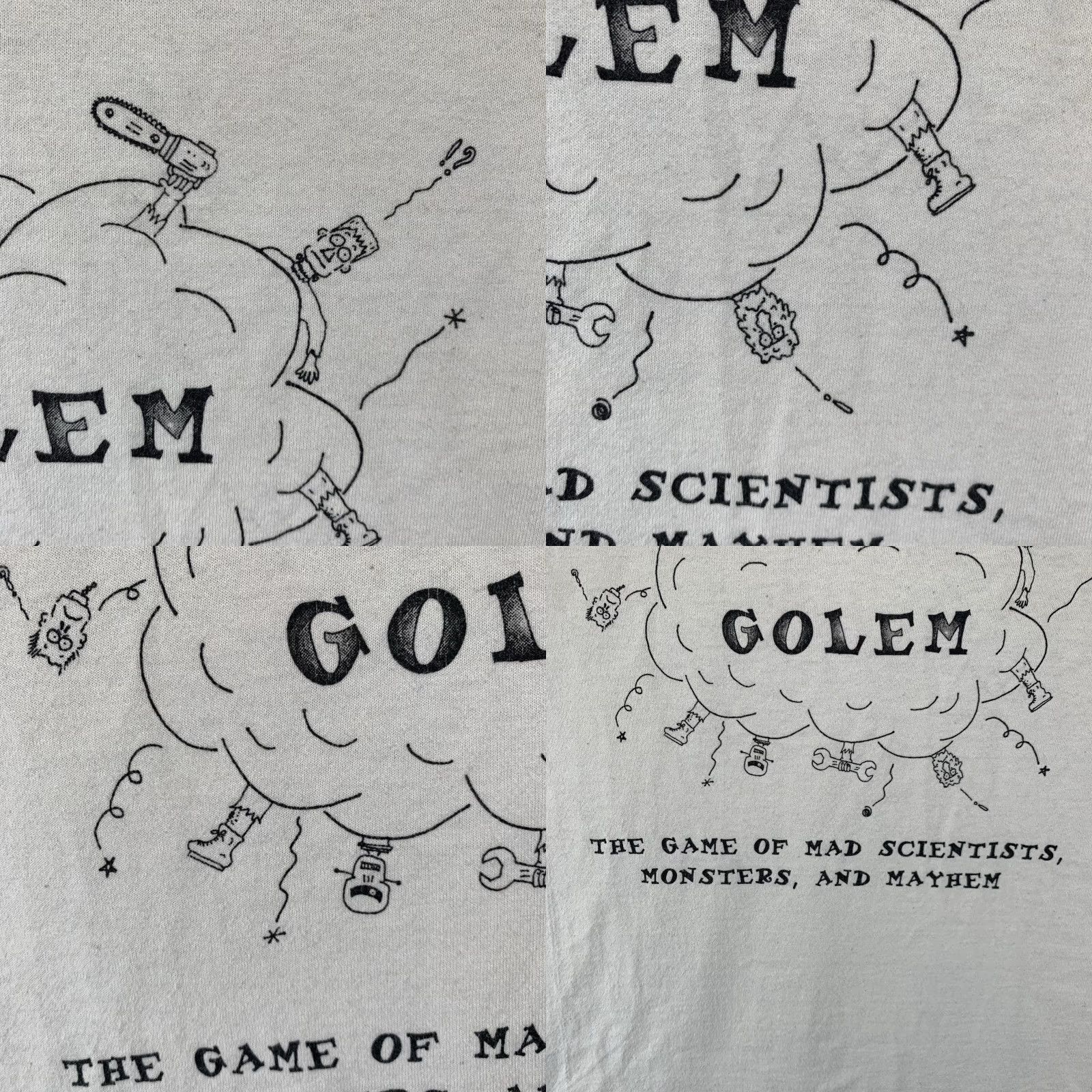 Jerzees VINTAGE JERZEES GOLEM Card Game T-Shirt XL Ivory 90s Graphic Monsters Mad Scientist Mens Size US XL / EU 56 / 4 - 8 Thumbnail