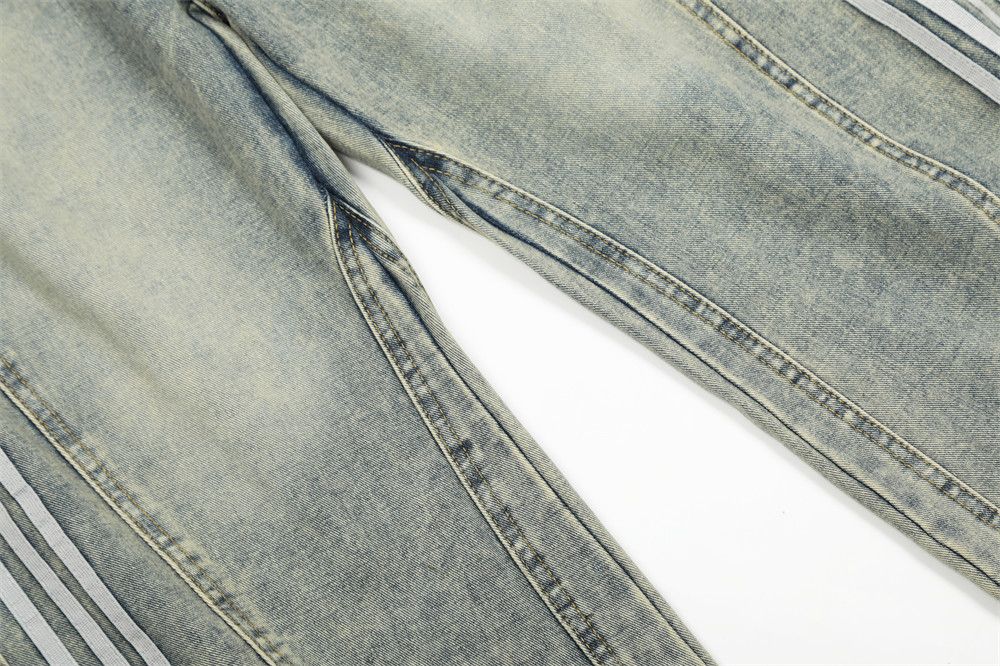 Japanese Brand × Jean Men's retro punk side stripe loose distressed washed jeans Size US 32 / EU 48 - 4 Thumbnail