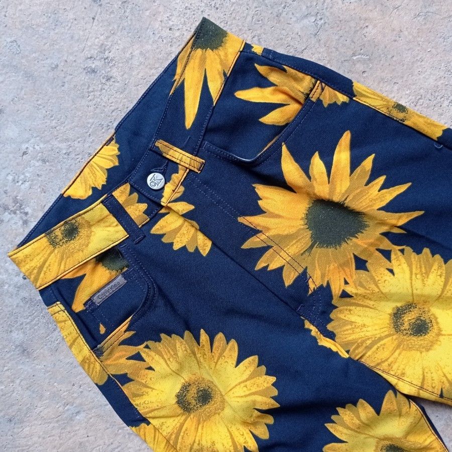 Calvin Klein × Vintage 90s calvin klein jeans original floral full print Size 26" / US 2 / IT 38 - 3 Thumbnail