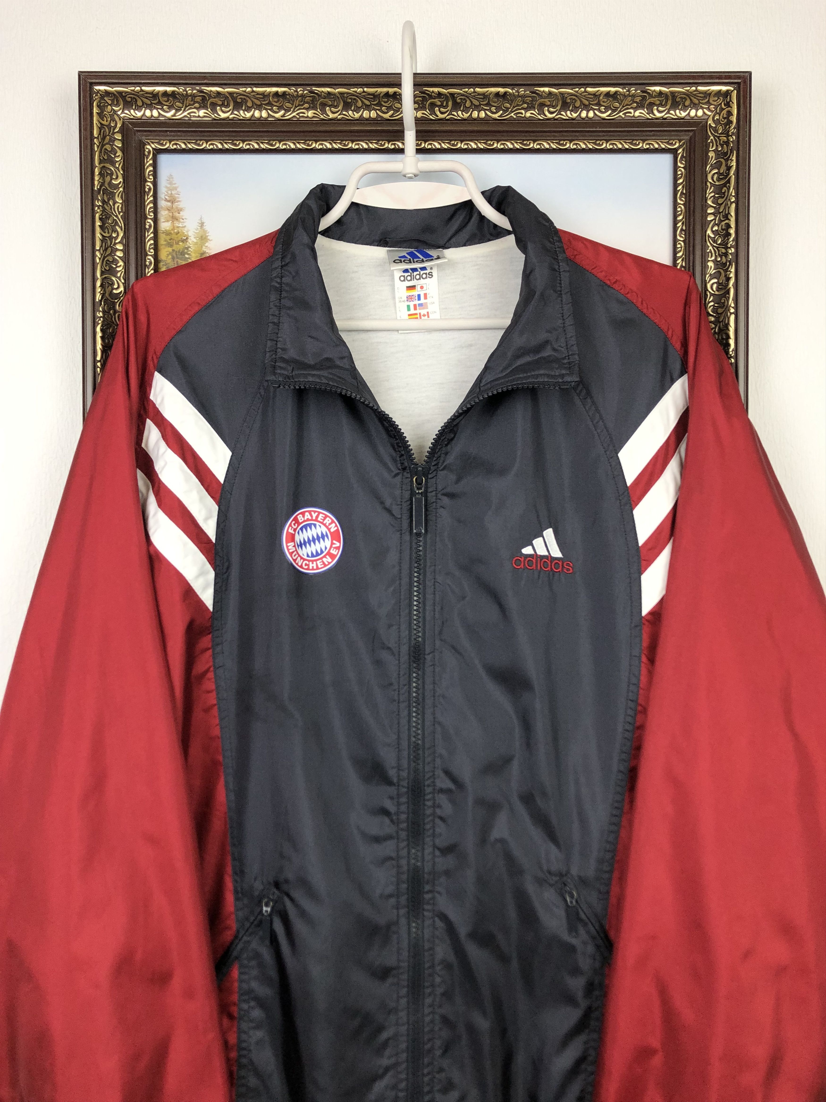 Adidas Vintage Bayern Munich Football Jacket Soccer Windbreaker Size US M / EU 48-50 / 2 - 2 Thumbnail