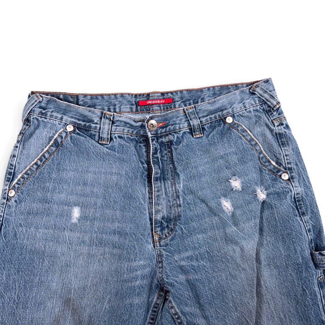 Vintage VINTAGE Unionbay Jeans Mens 36x32 Blue Carpenter Distressed Baggy Skater 90s Size US 36 / EU 52 - 3 Thumbnail