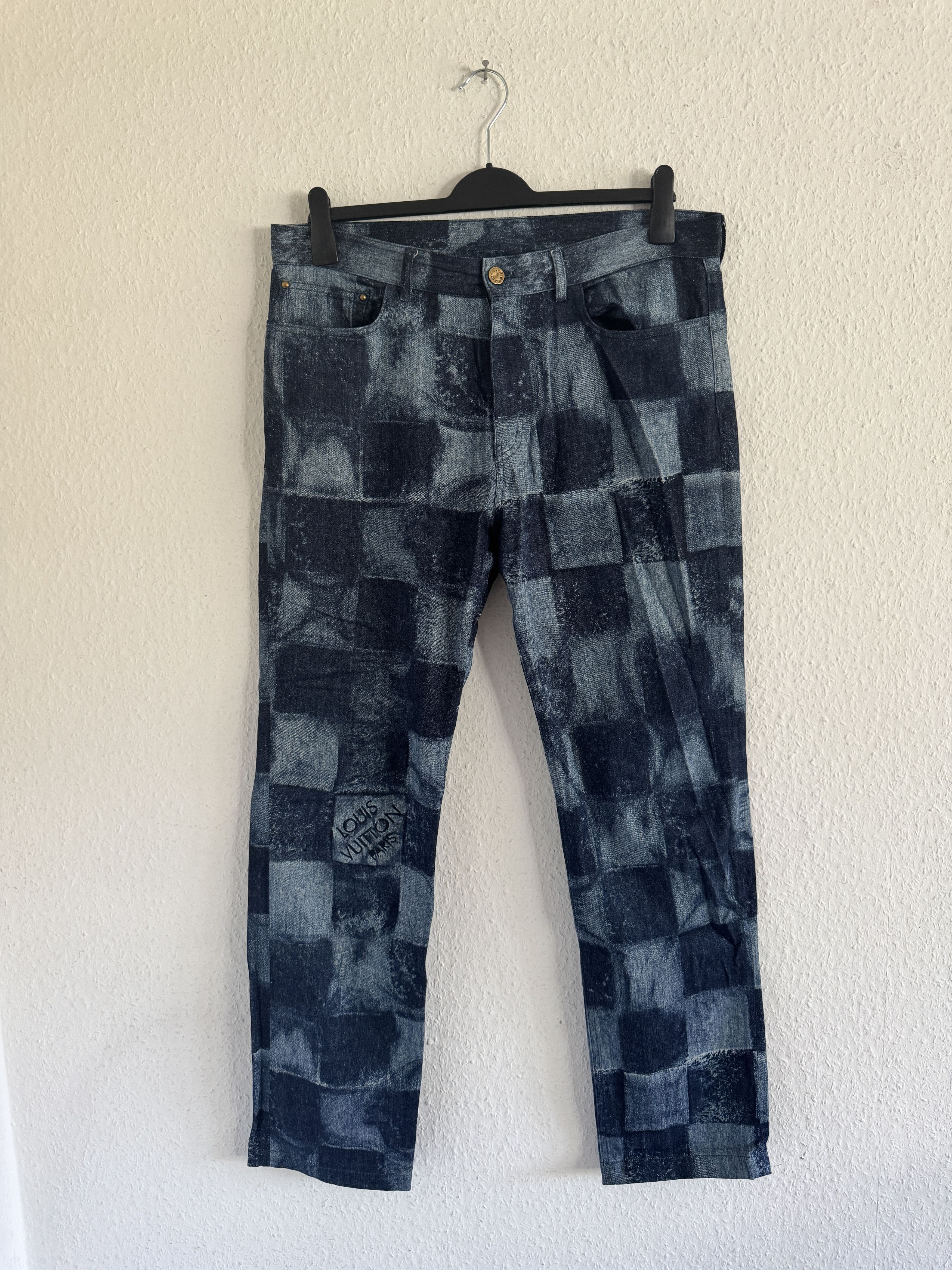Louis Vuitton Louis Vuitton Salt Damier Print Denim Jeans Size US 36 / EU 52 - 1 Thumbnail