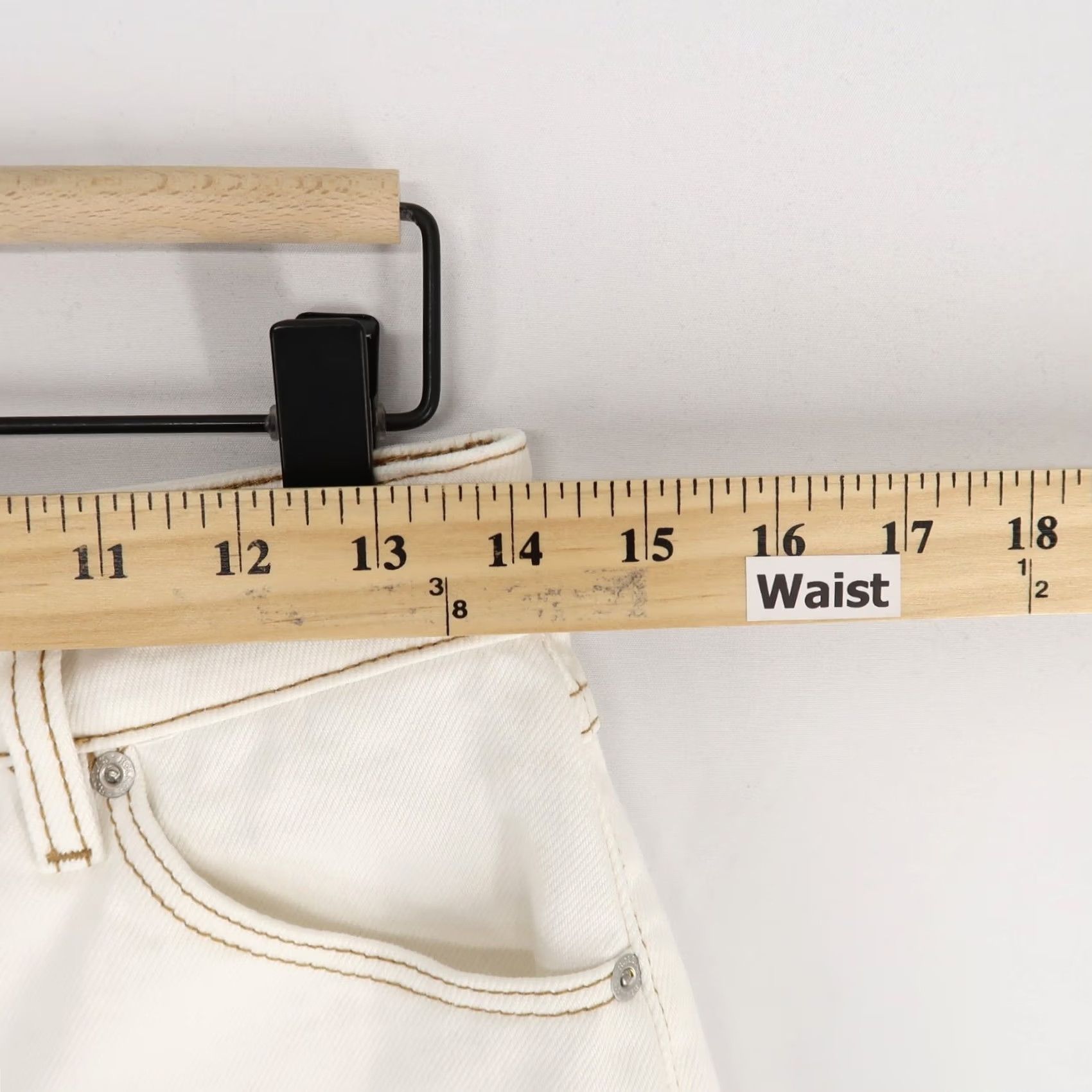 Vintage Rollas White High Rise Straight Jeans Womens 27 Button Fly 5-Pocket Denim Cotton Vintage: No Size 27" / US 4 / IT 40 - 6 Thumbnail