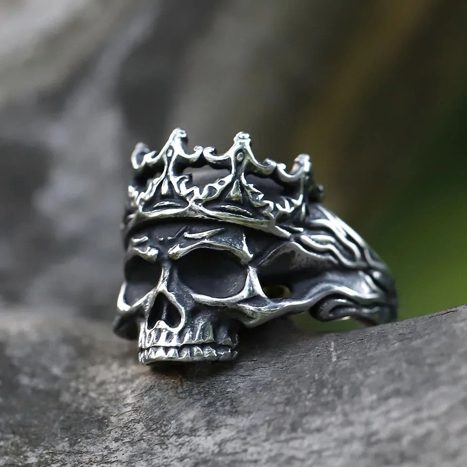Japanese Brand × Vintage Vintage skull crown ring Size ONE SIZE - 1 Thumbnail