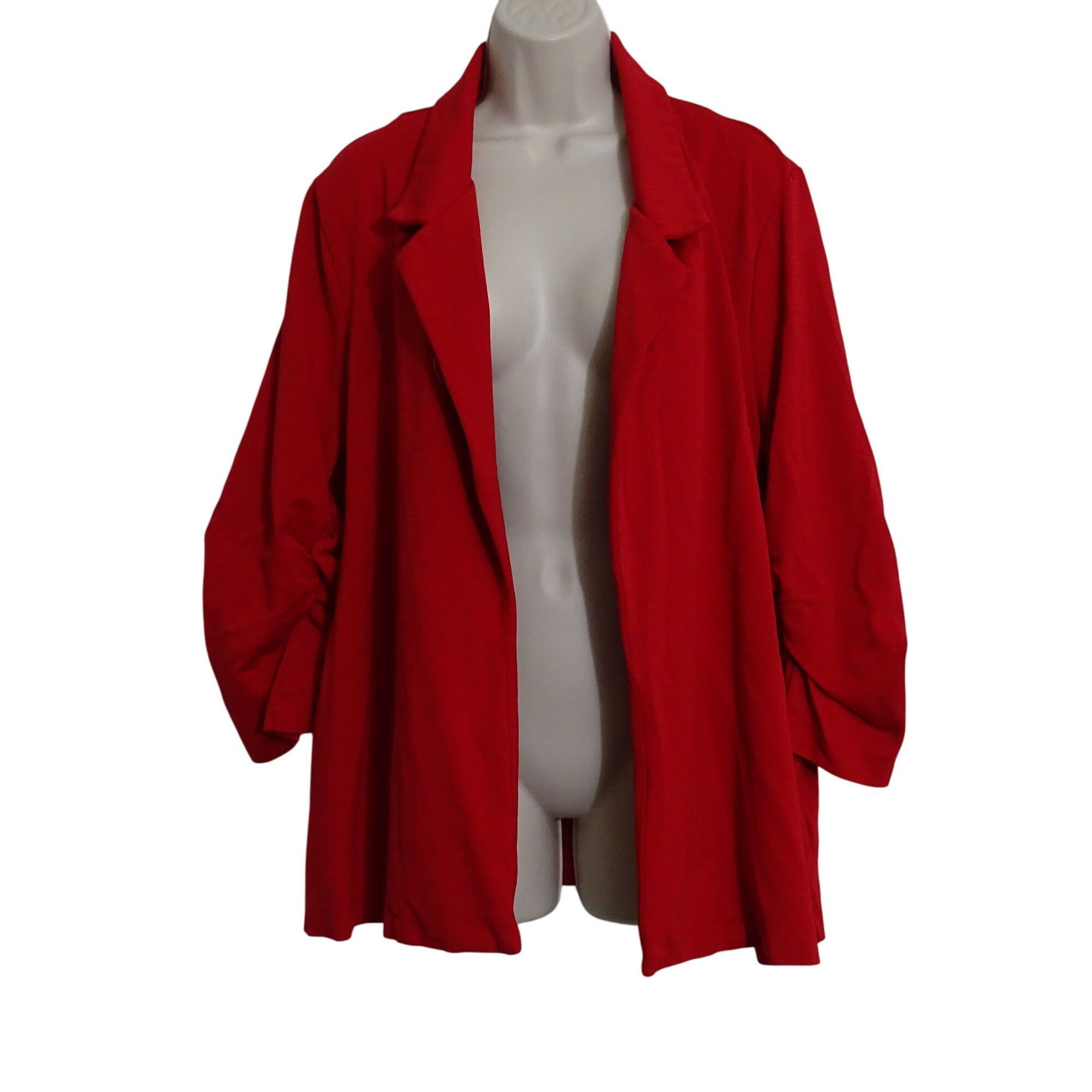 Other Dear Scarlett Women Red Open Front Blazer Jacket Size 3X Size 3XL / US 20-22 - 2 Thumbnail