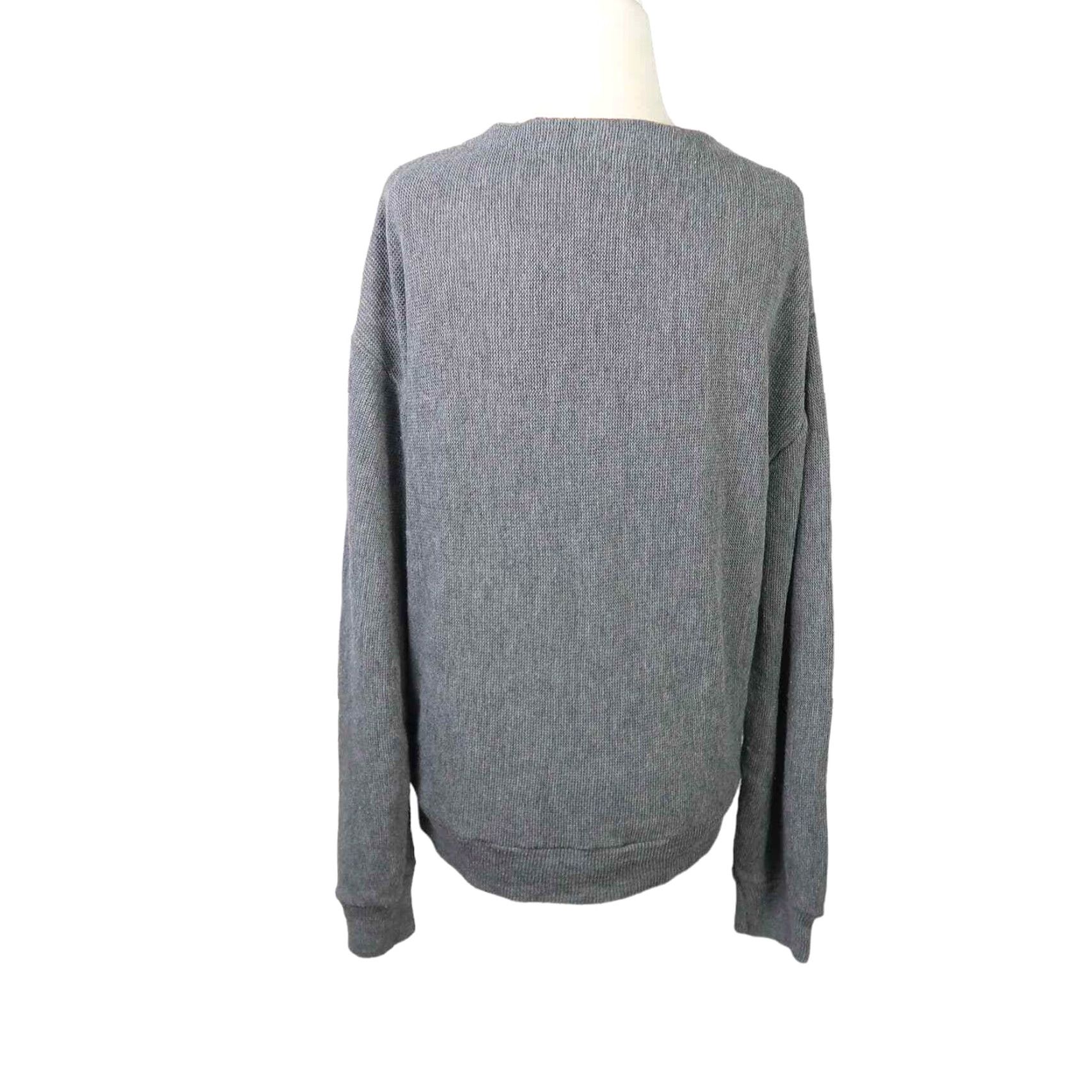 Vintage VINTAGE 70s Charcoal Grey Acrylic Knit Cardigan Sweater L Women Long Sleeve Relaxed Fit Button Front Pockets 80s Size L / US 10 / IT 46 - 4 Thumbnail