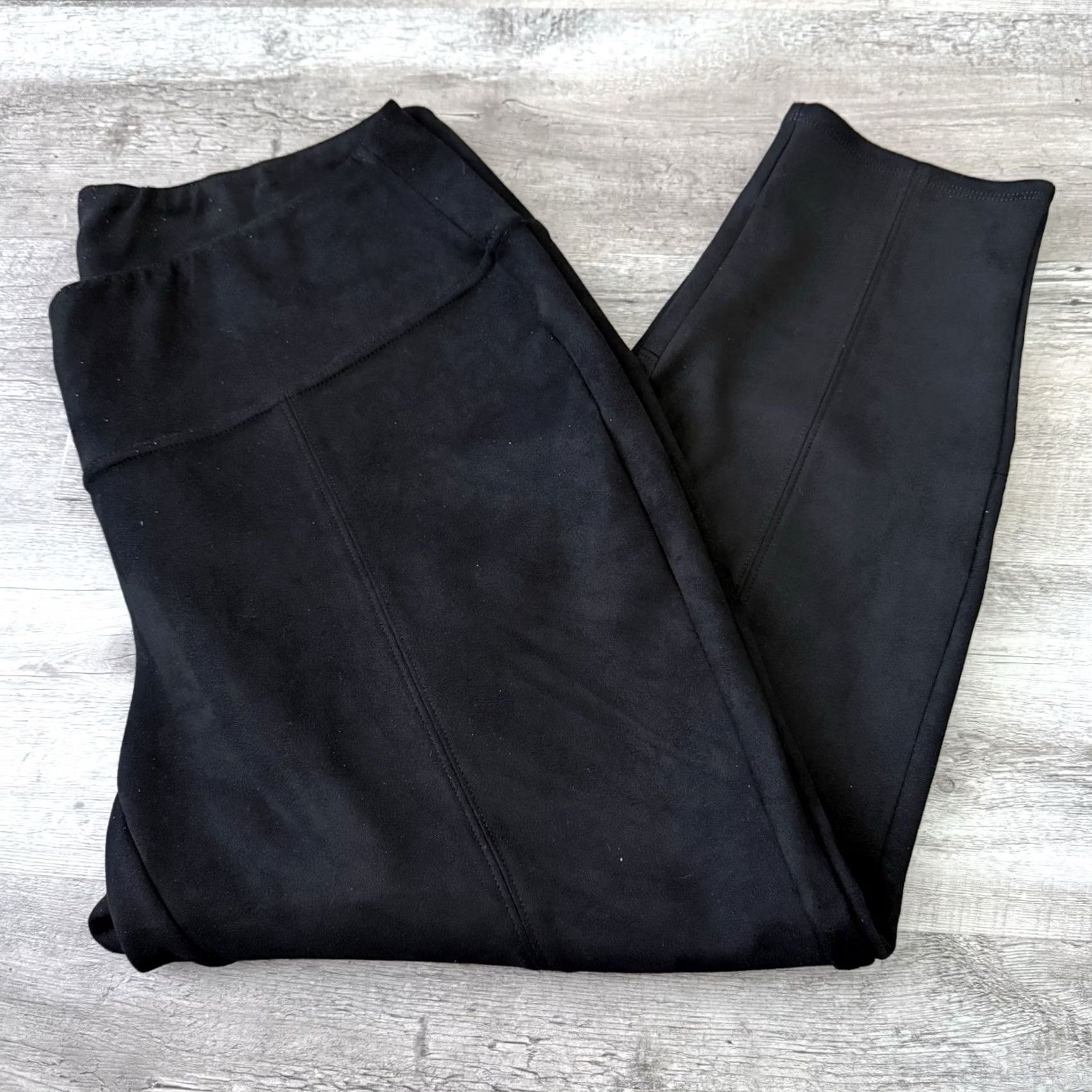 J. Jill J Jill Leggings Womens Plus Sz 2X Wearever Collection Pull On Faux Suede Stretch Black Size 40" / US 18 - 5 Thumbnail