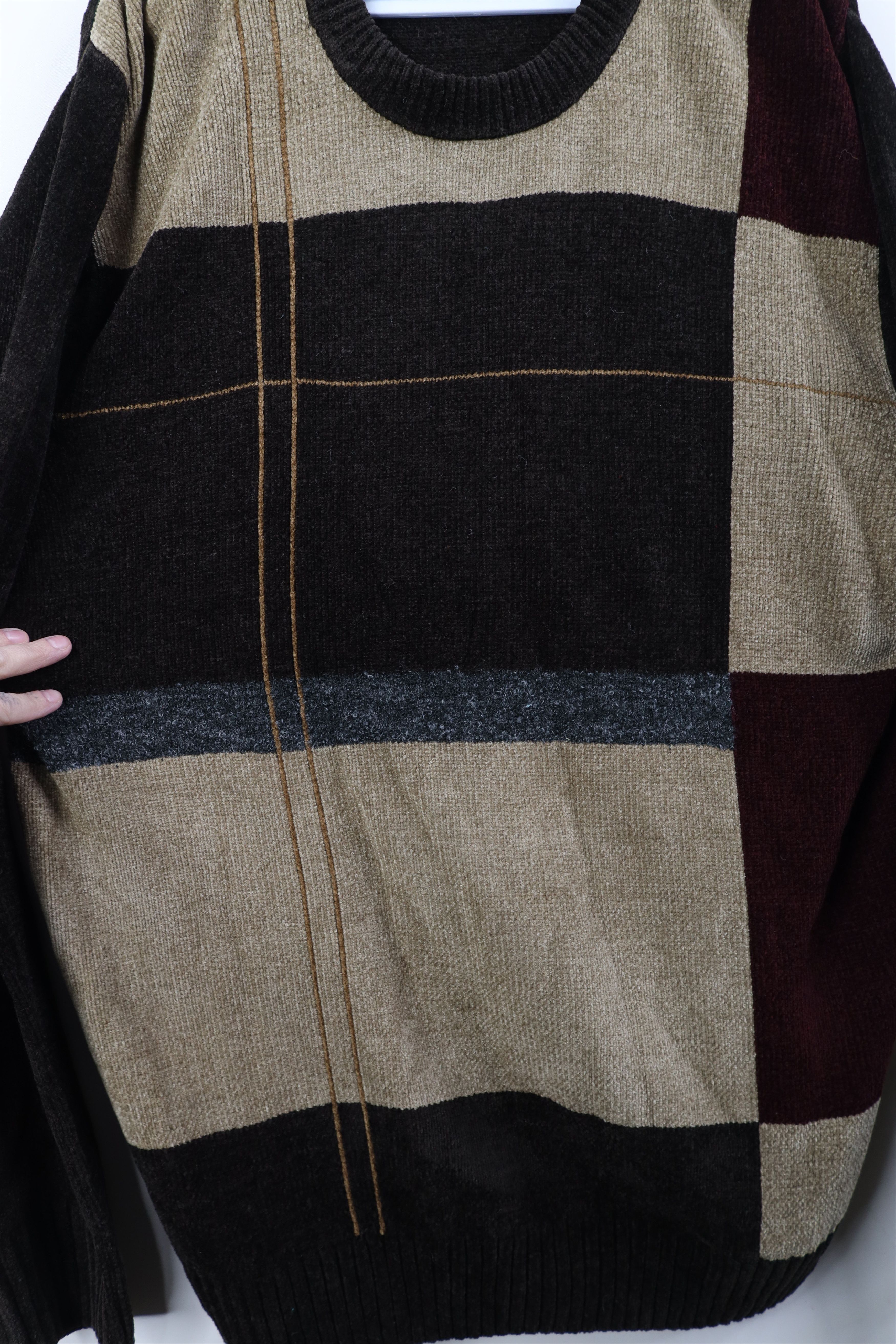 Vintage Vintage 90s Streetwear Fleece Crewneck Sweater Earth Tone Size US XL / EU 56 / 4 - 4 Thumbnail