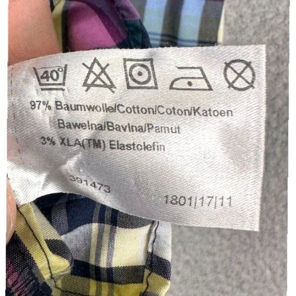 Vintage Olymp Level Five Dress Shirt Mens 15.3-4 40 Multi Plaid Body Fit Button Up Size 42R - 7 Thumbnail