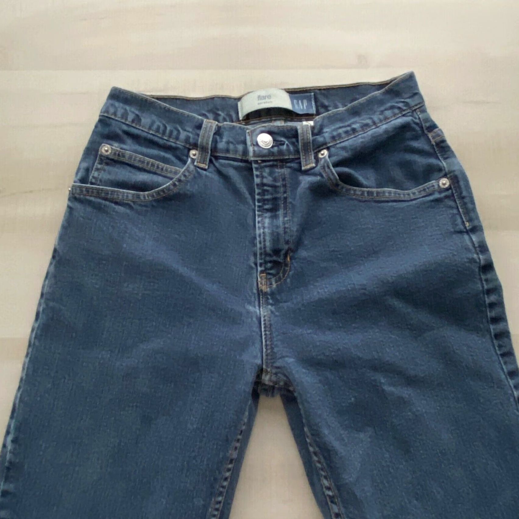 Gap GAP Womens Flare Jeans 6 Long Blue Stretch Size 28" / US 6 / IT 42 - 2 Thumbnail