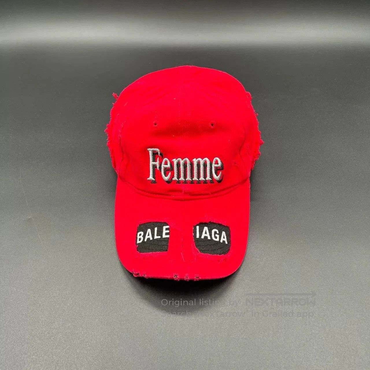 Balenciaga Balenciaga Femme Red Baseball Cap with Patches. Size ONE SIZE - 1 Thumbnail