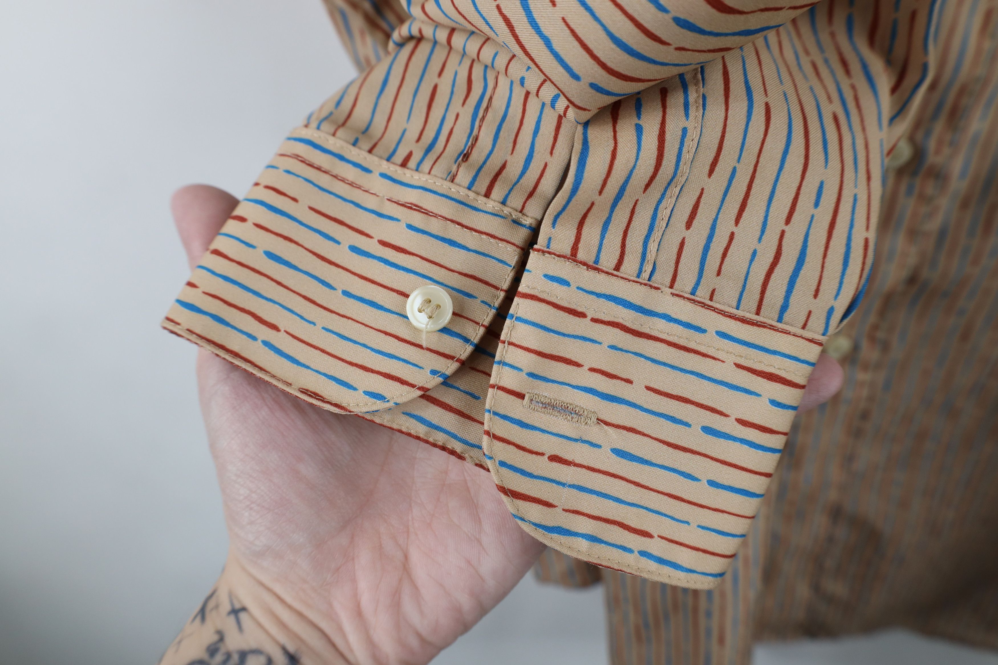 Vintage Vintage 70s Streetwear Knit Collared Button Shirt Polyester Size US XL / EU 56 / 4 - 7 Thumbnail