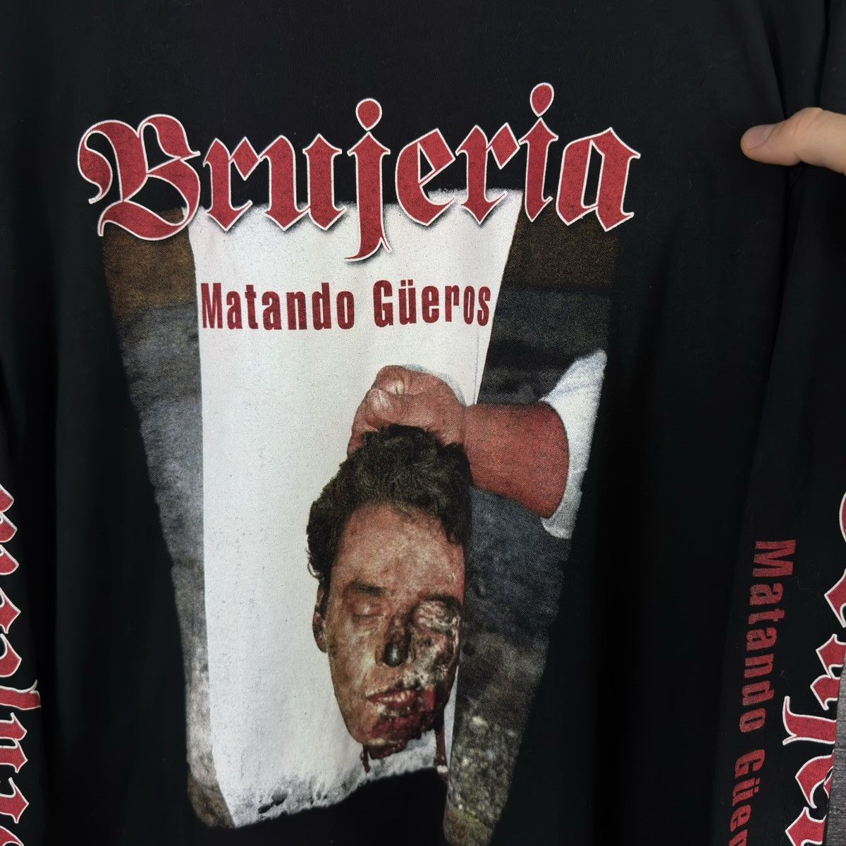 Band Tees Brujeria Matando gueros long sleeve t shirt metal band Size US XL / EU 56 / 4 - 3 Thumbnail