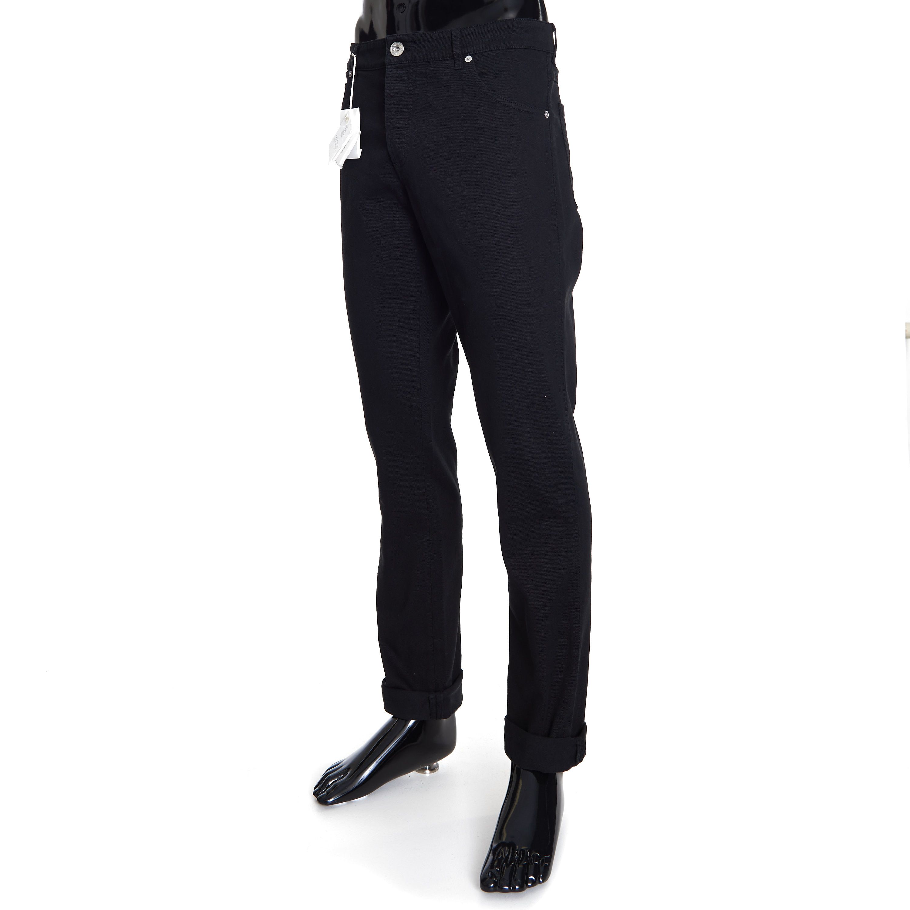 Brunello Cucinelli Black Stretch Denim Trousers - Slim Fit, Five-Pocket Size US 42 / EU 58 - 2 Thumbnail