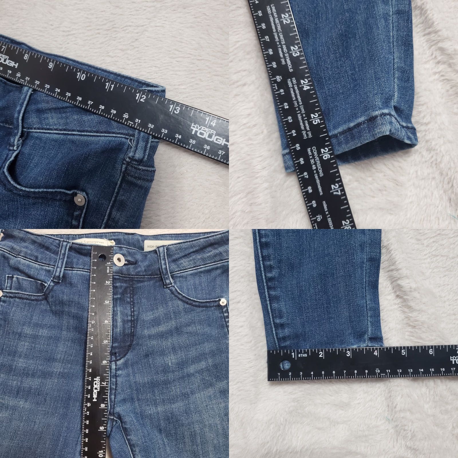 Vintage Pilcro and the Letterpress Jeans Women 25 Blue High Rise Denim Legging Stretch Skinny Slim 5-Pocket Size 42" / US 20 - 8 Thumbnail
