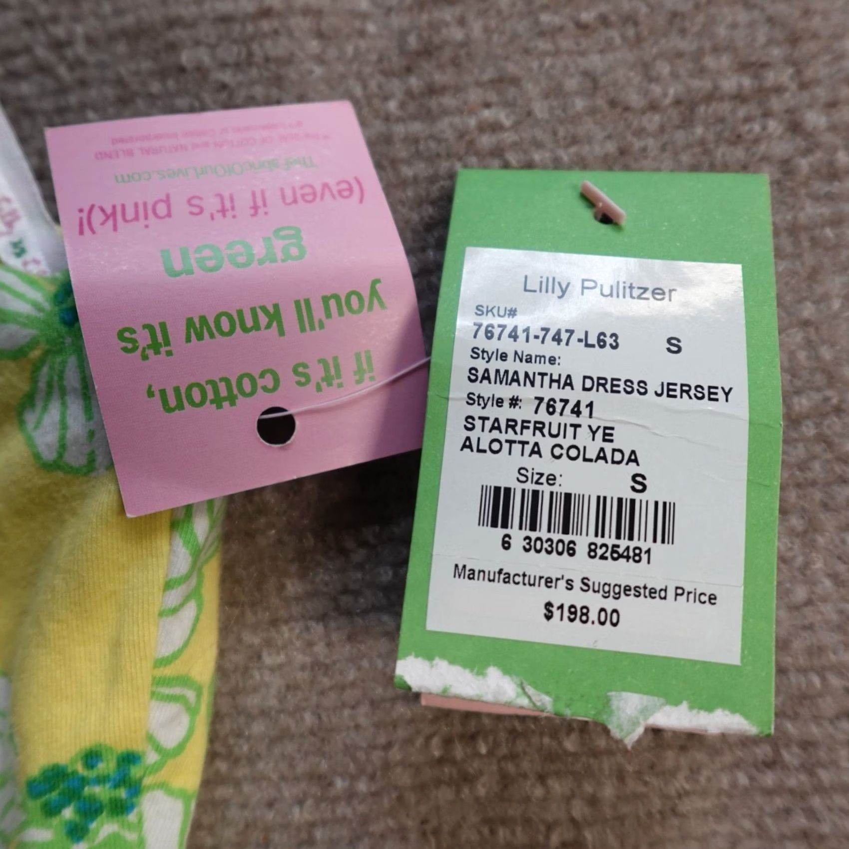 Lilly Pulitzer Lilly Pulitzer Women's Green Jersey Dress Small Casual Sweater Dress Size S / US 4 / IT 40 - 5 Thumbnail