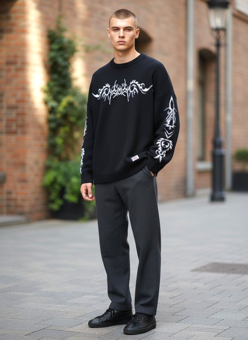 The Ragged Priest The Ragged Priest "Tribal" Cyber Sigilism Knit Sweater Size US M / EU 48-50 / 2 - 1 Thumbnail