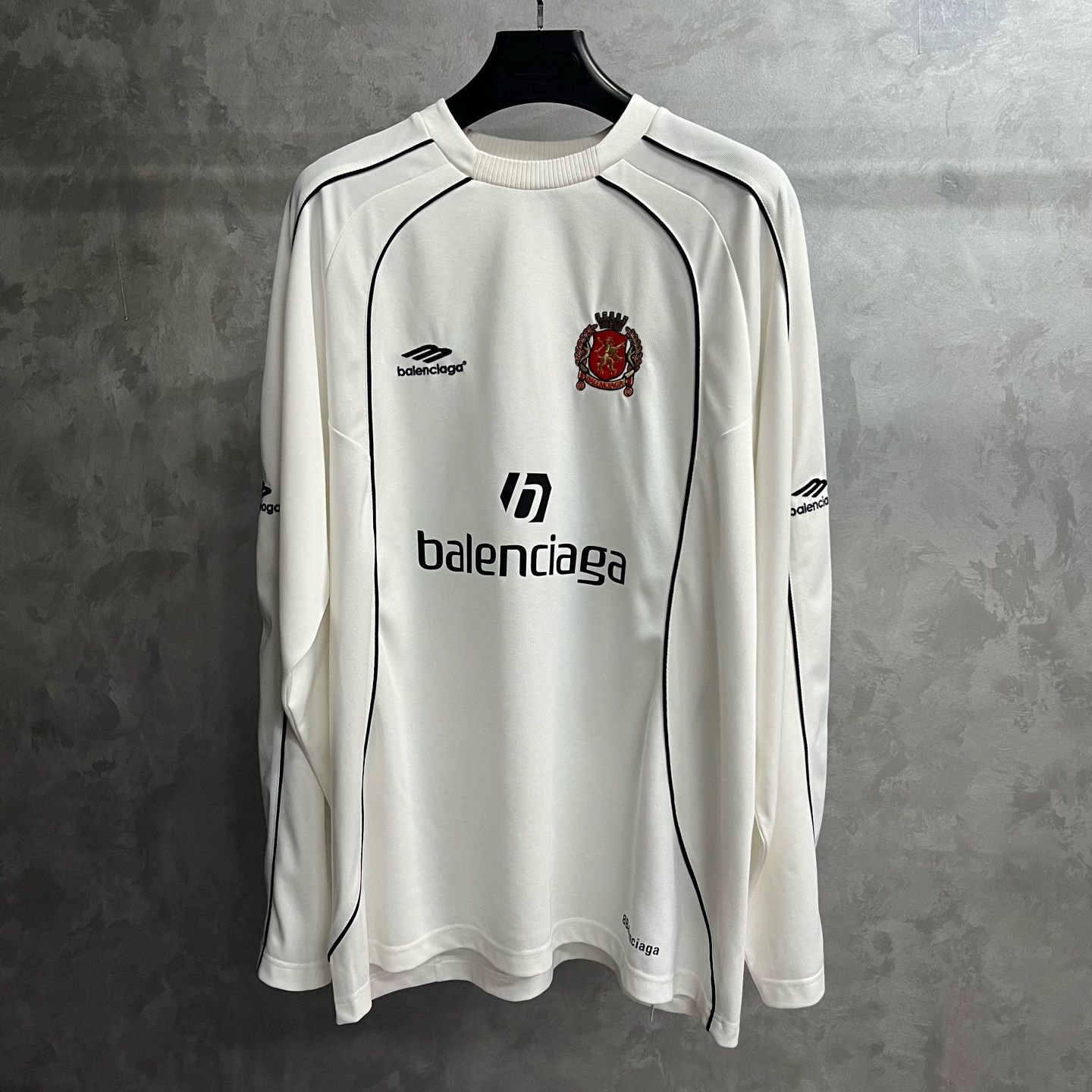 Balenciaga White Logo Long Sleeve Tee - dmc