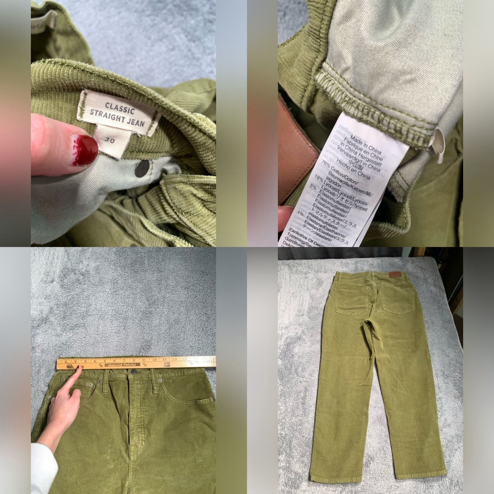 Madewell Madewell green 30 classic straight jean corduroy Ankle Women Size 30" / US 8 / IT 44 - 8 Thumbnail