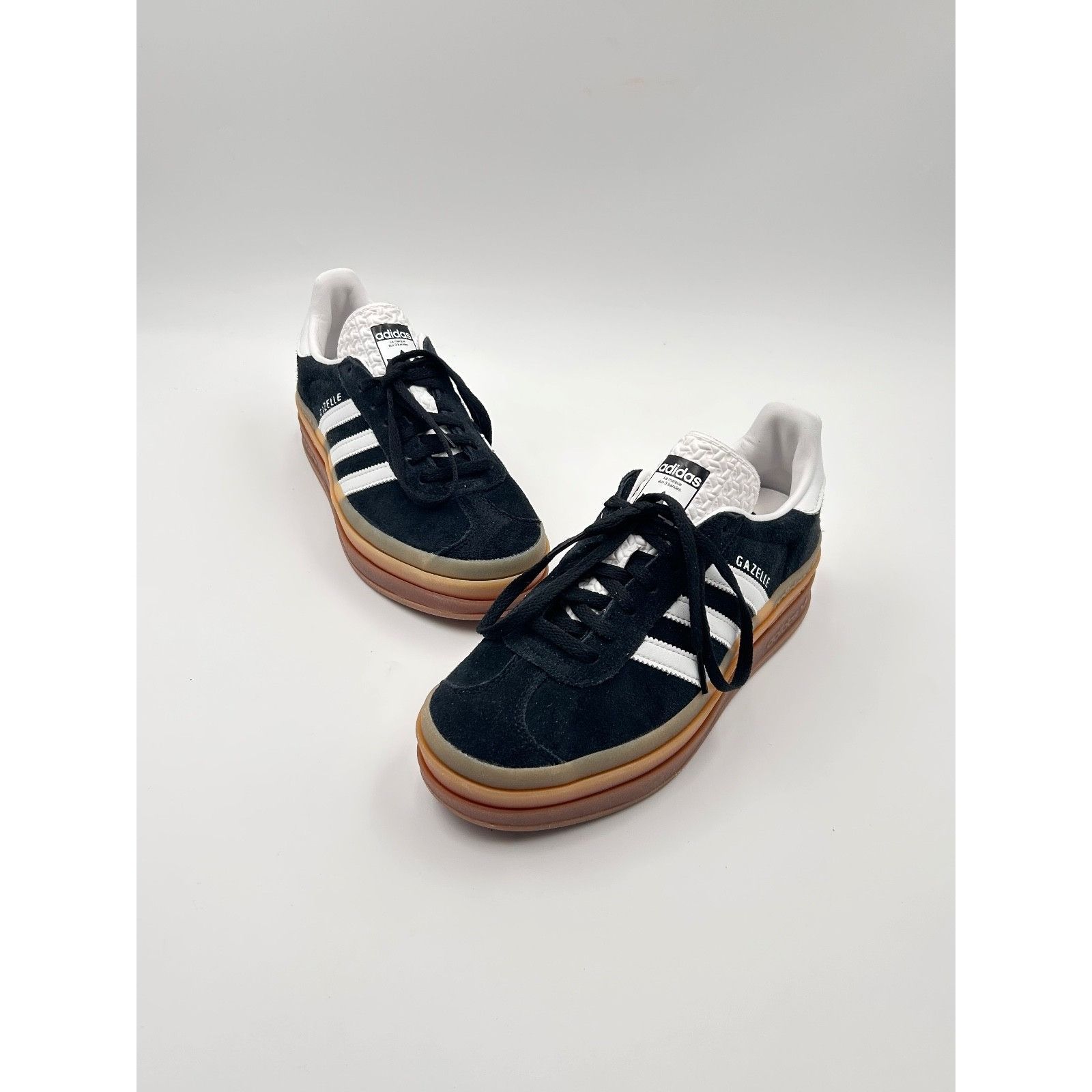 Adidas Adidas Gazelle Platform Black White Suede Gum Sole Women’s U Size US 7.5 / EU 40-41 - 2 Thumbnail