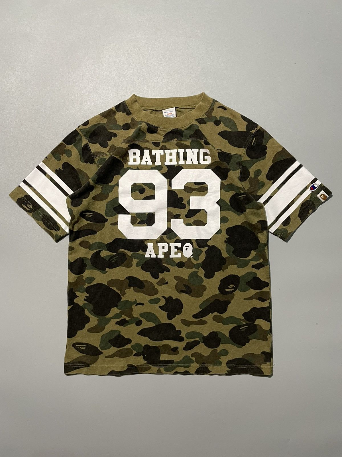 BAPE x CHAMPION FOOTBALL TEE エイプ サイズL BAPE x CHAMPION FOOTBALL TEE エイプ サイズL