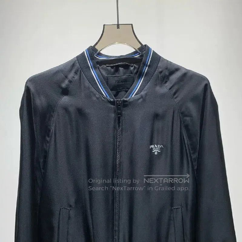 Prada Prada Black Men's Jacket with Blue Stripes. Size US L / EU 52-54 / 3 - 4 Thumbnail