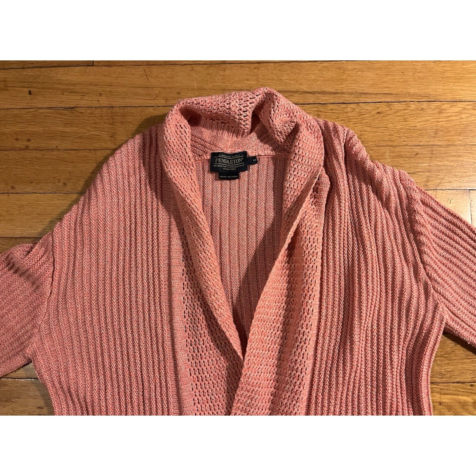 Pendleton VINTAGE Pendleton Cardigan Sweater Women’s M Pink Ribbed Long Open Size M / US 6-8 / IT 42-44 - 4 Thumbnail