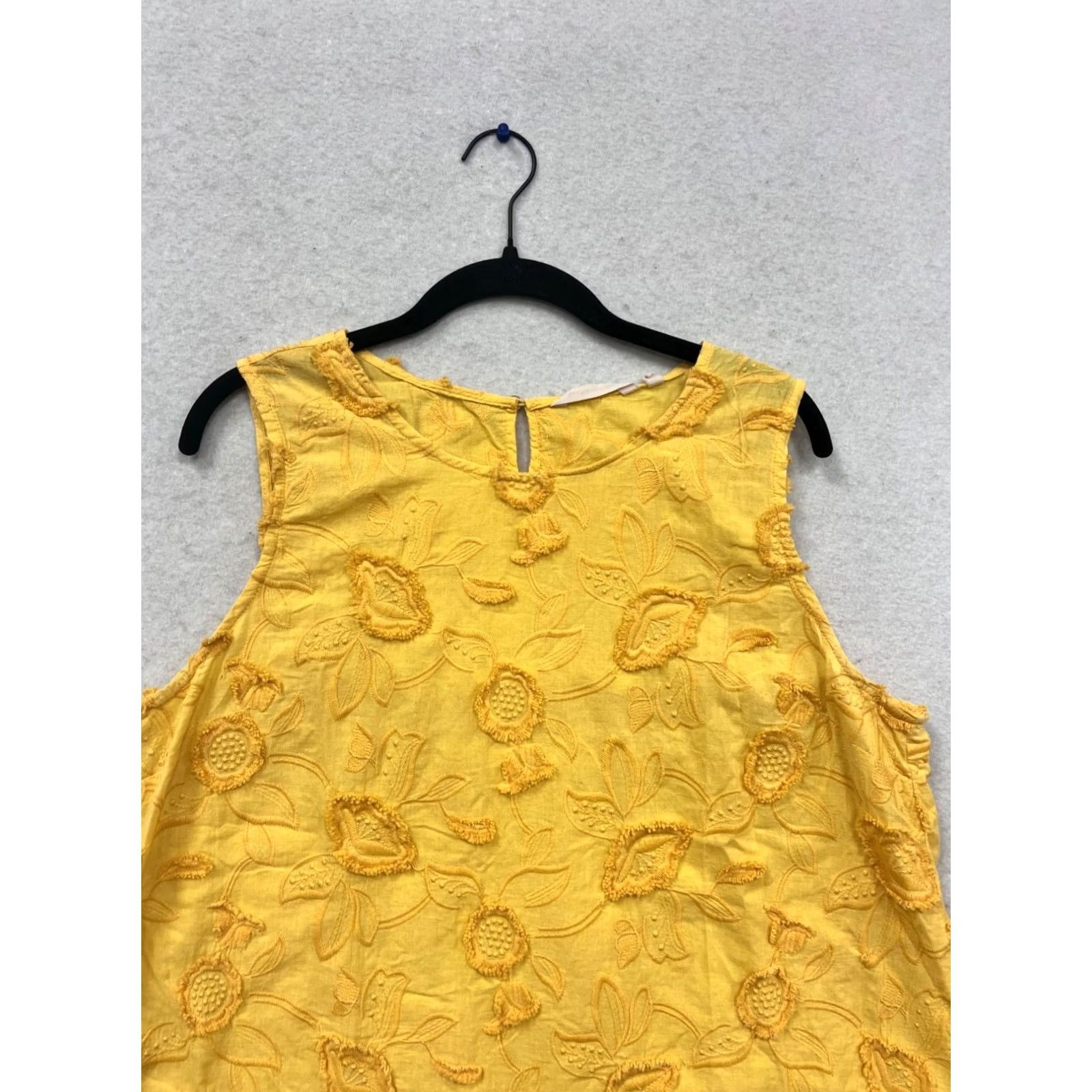 Soft Surroundings Soft Surroundings Tank Yellow Embroidered Floral Sleeveless XL Womens Size XL / US 12-14 / IT 48-50 - 7 Thumbnail