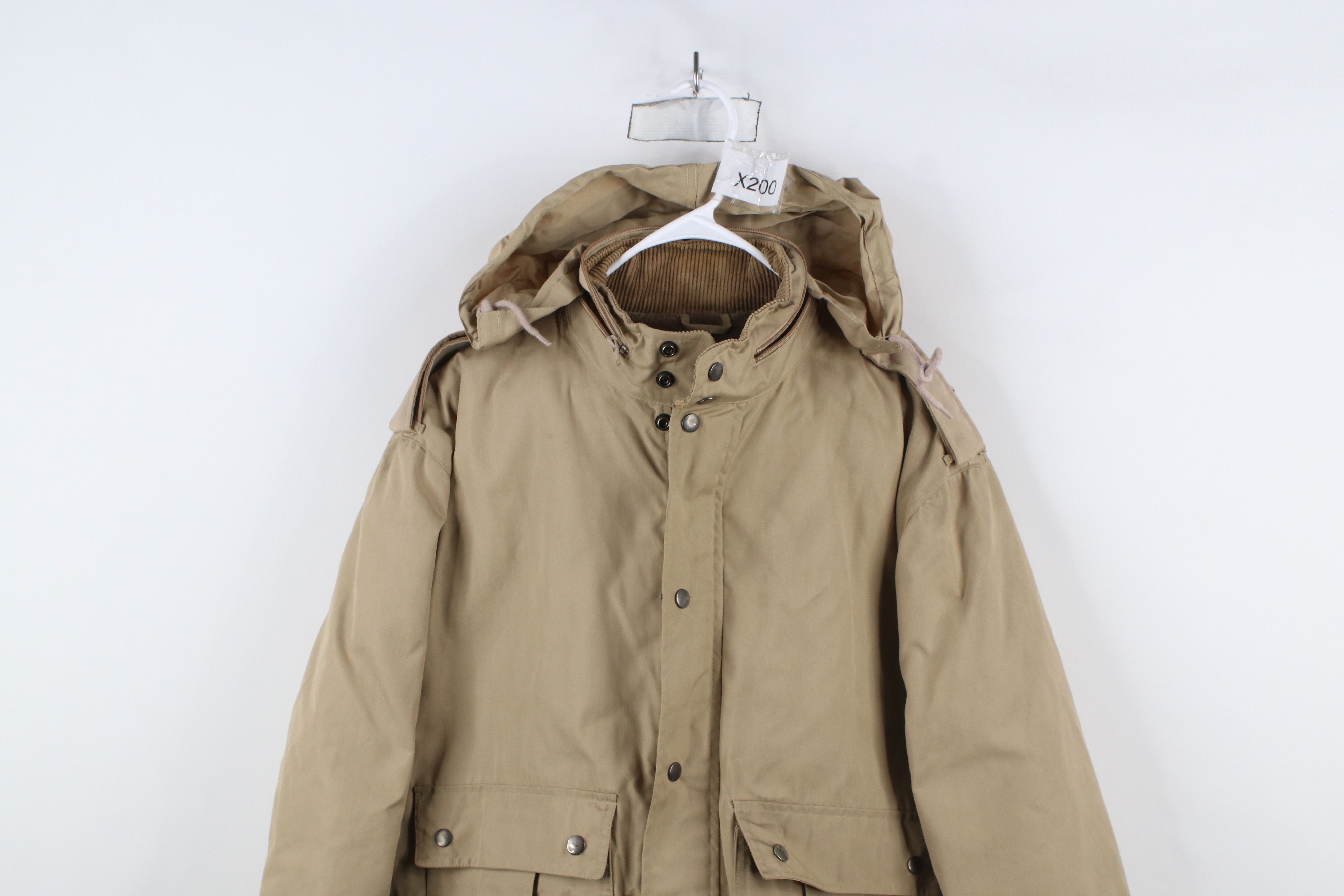 Vintage Vintage 70s Skor Fleece Lined Hooded Bomber Jacket Beige Size US L / EU 52-54 / 3 - 2 Thumbnail