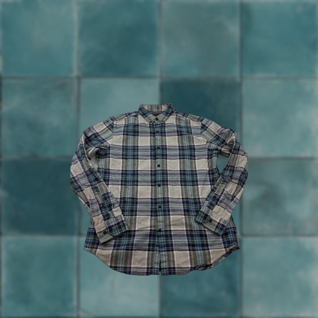 Banana Republic Banana Republic Shirt Mens M Blue Plaid Luxe Flannel Button-Down Casual Size US M / EU 48-50 / 2 - 1 Thumbnail