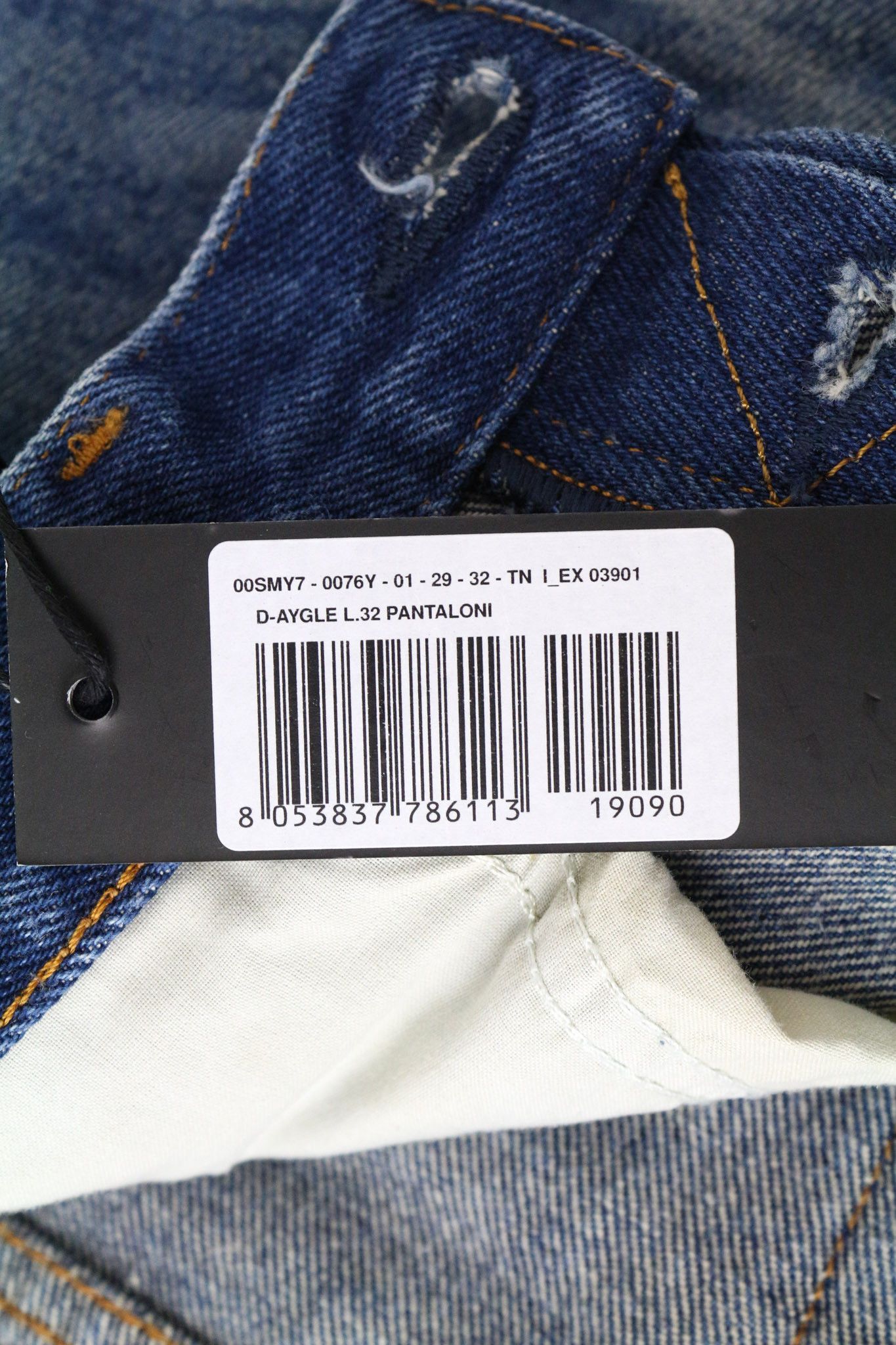 Diesel D-AYGLE 0076Y W29/L32 Blue Buttoned Jeans 74668 Size US 29 - 6 Thumbnail