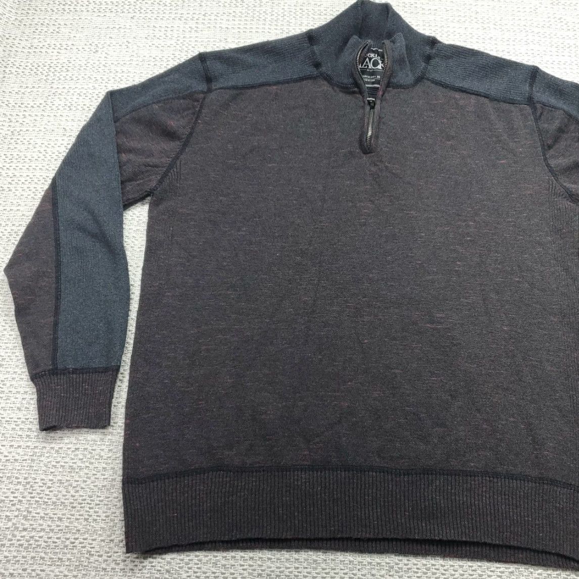 Vintage BKE Buckle Black Adult Sweater XL 1/4 Zip Pullover Athletic Fit Mens Knit Style Pullover Casual Long Sleeve Mock Neck Pockets Solid Size US XL / EU 56 / 4 - 3 Thumbnail