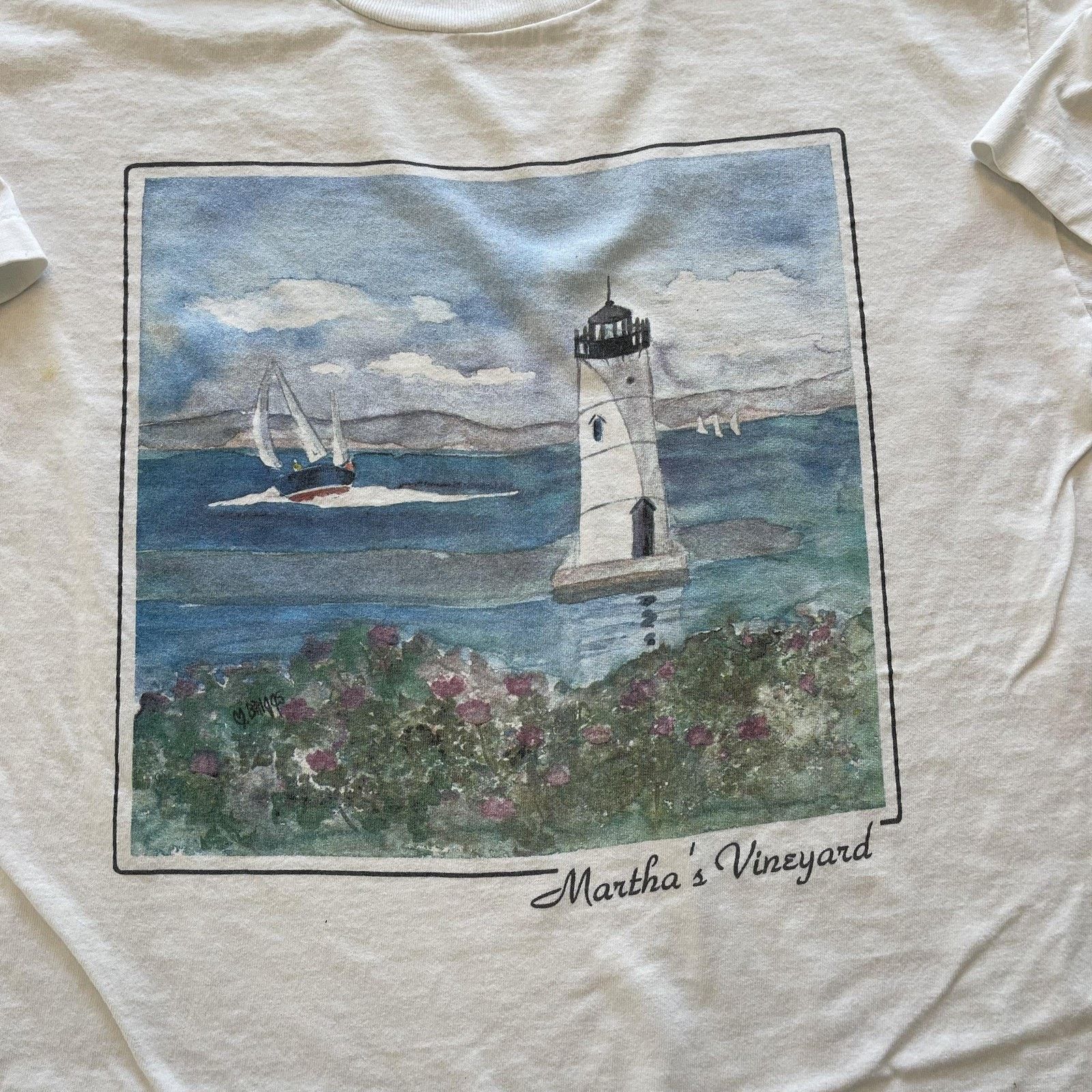 Other Martha's Vineyard Shirt M Lighthouse Sailboat Graphic Tee Size US M / EU 48-50 / 2 - 3 Thumbnail
